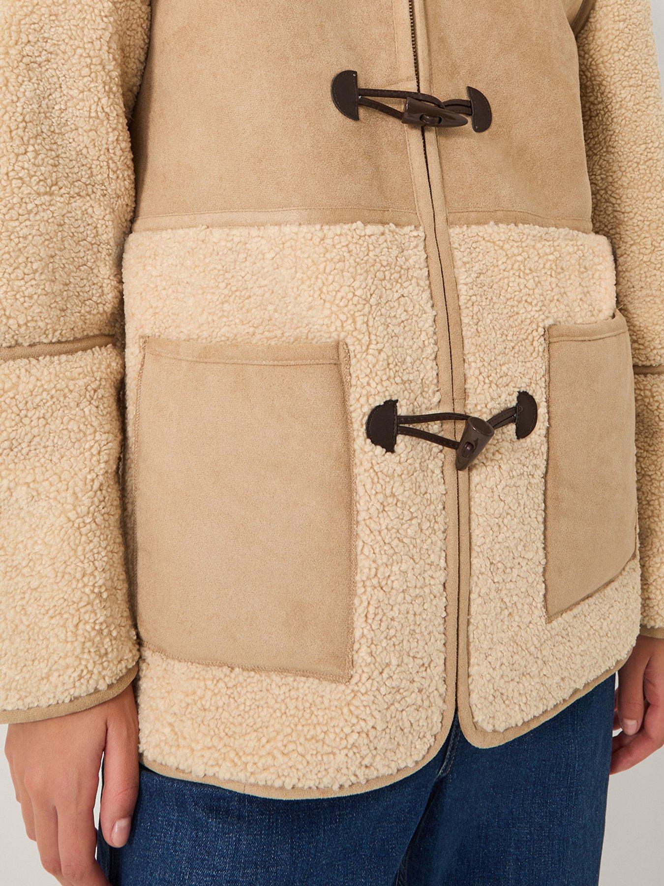 Image 5 of 5 of Monsoon Teri Borg Mix Jacket - Beige