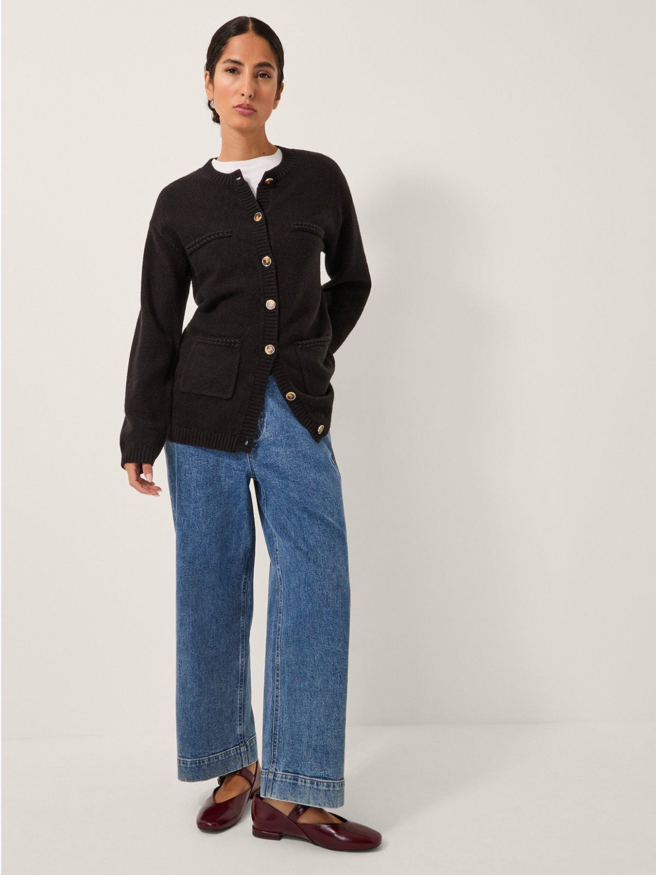 Monsoon Bella Button Cardi - Black