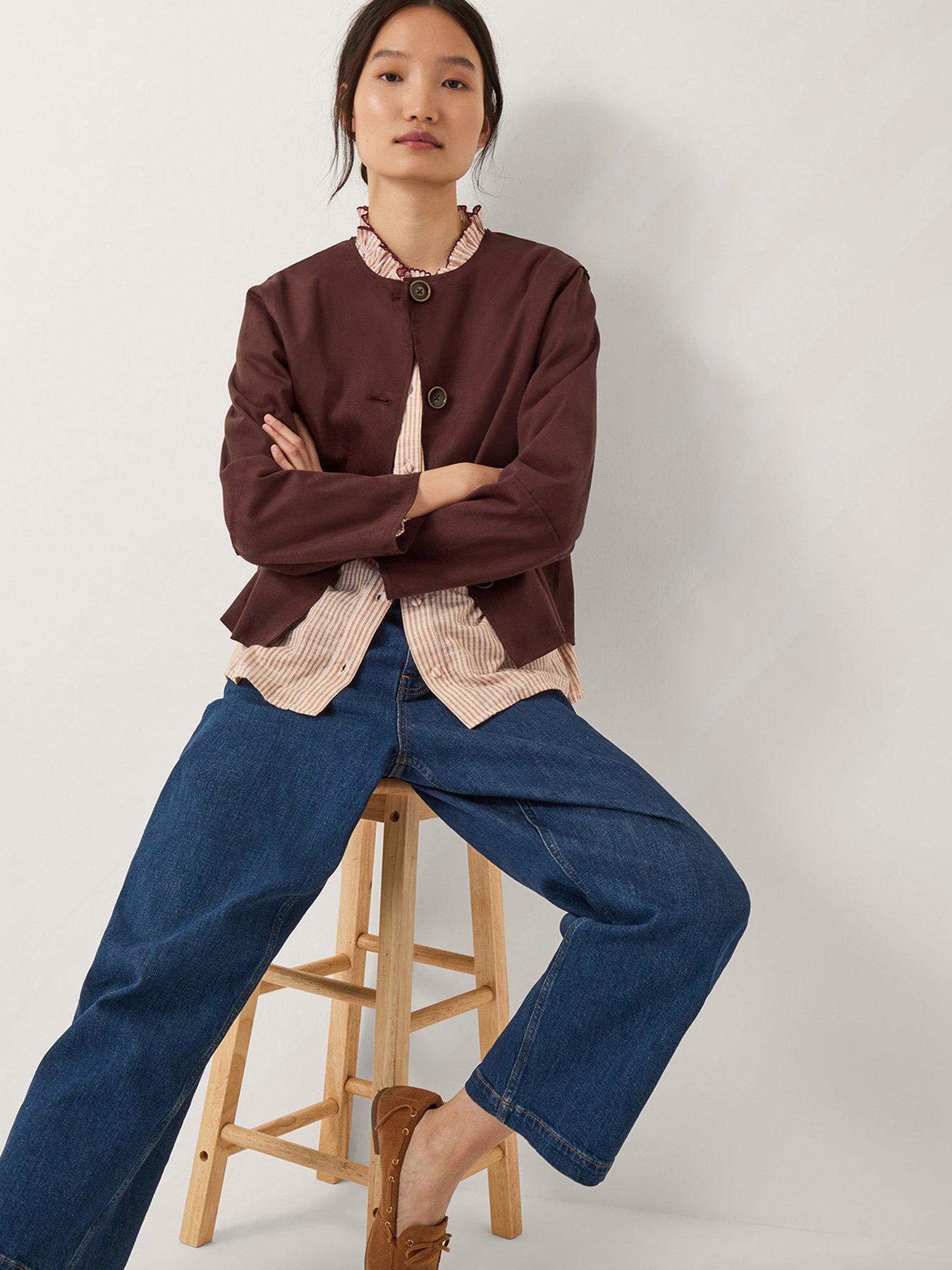 Image 4 of 5 of Monsoon Rowan Suedette Jacket - Chocolate