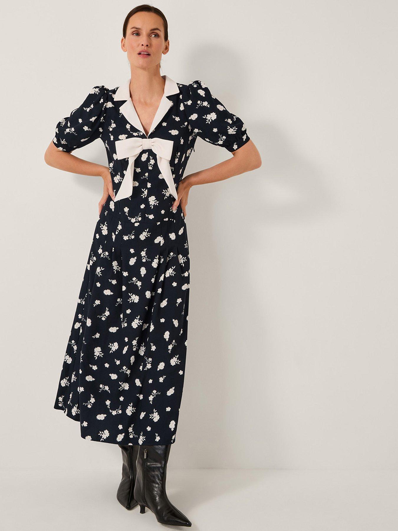 Monsoon Mabli Tea Dress - Black