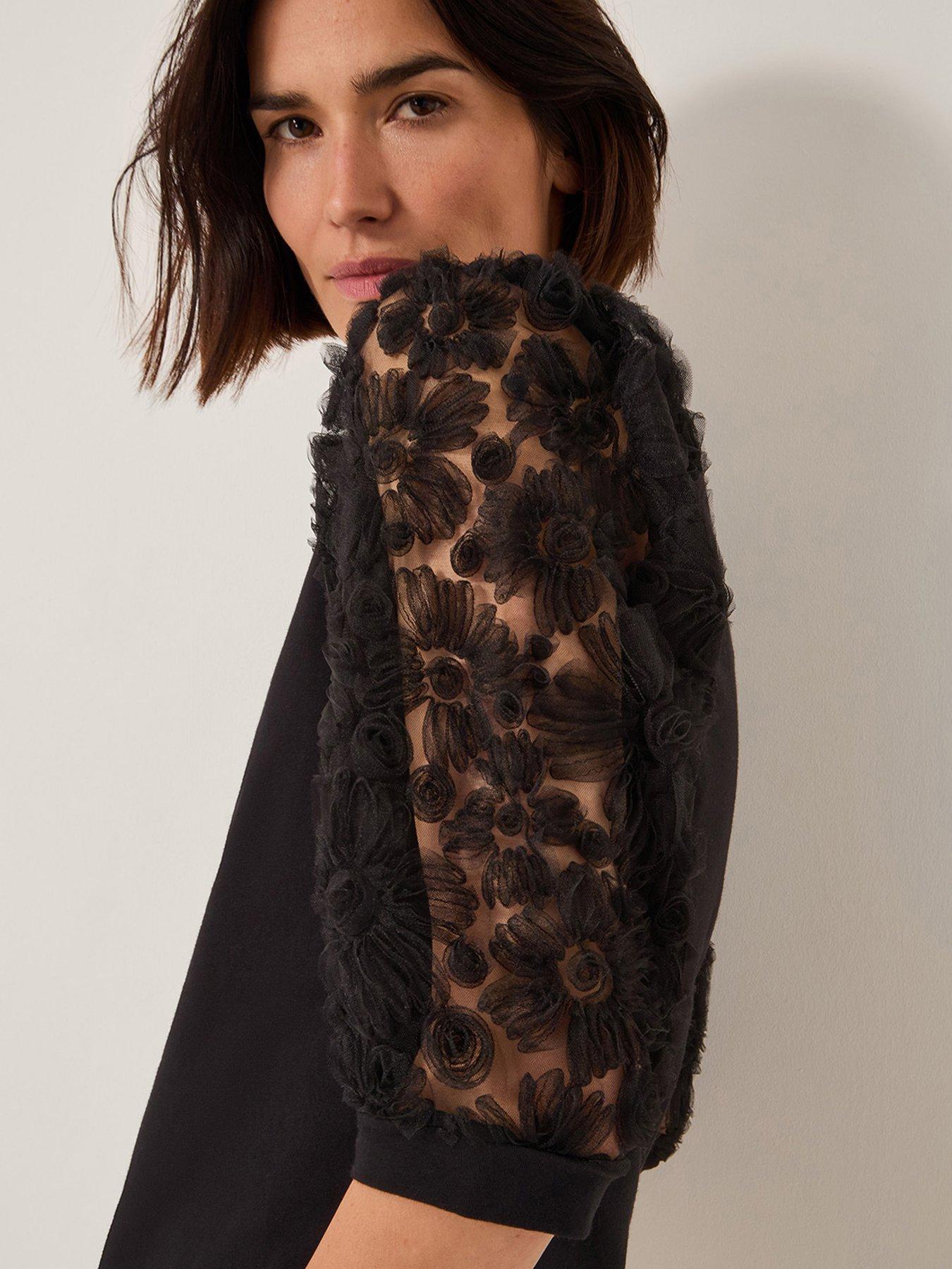 monsoon-flavia-fabric-mix-top-blackdetail