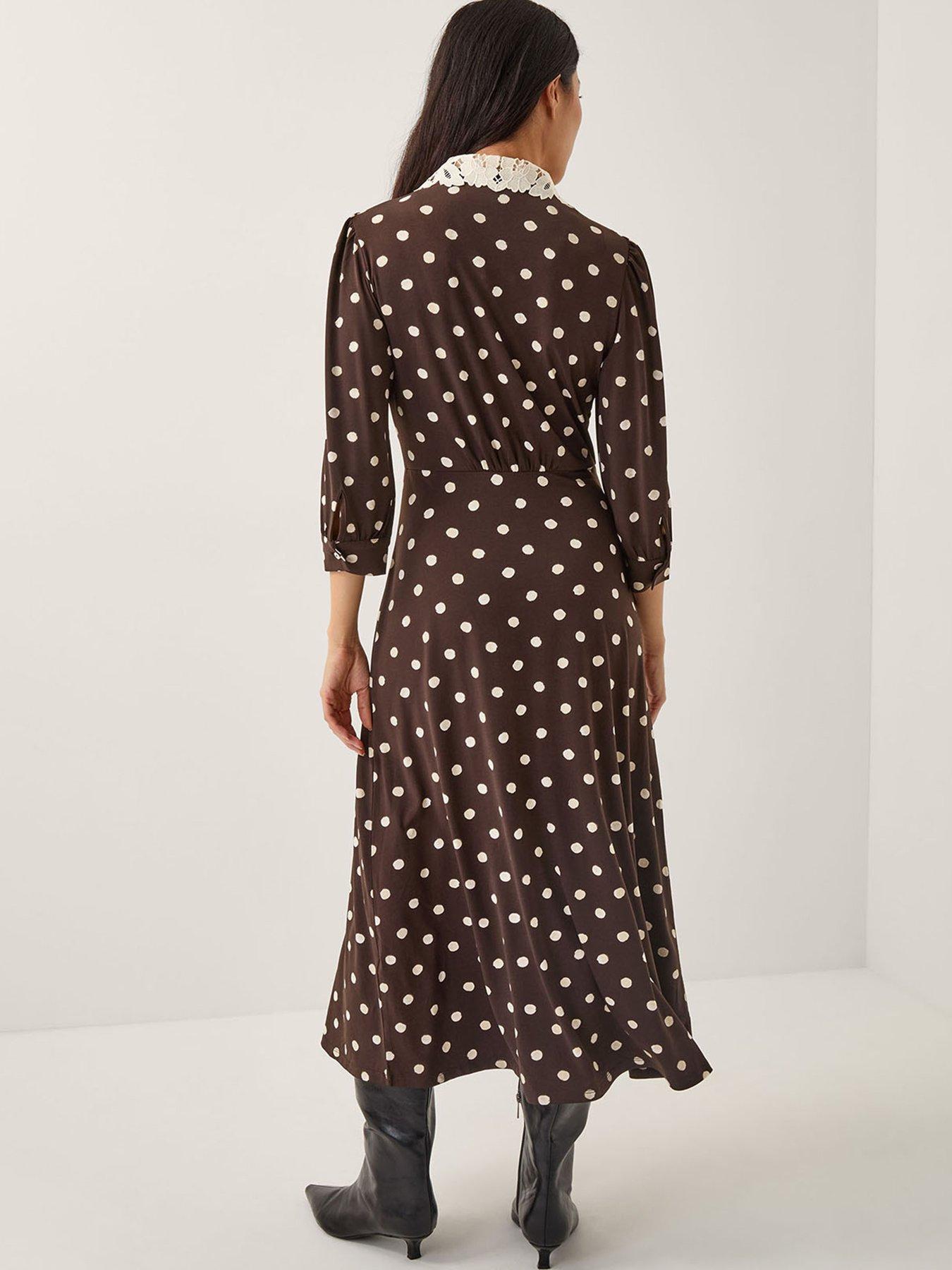 monsoon-paris-spot-jersey-dress-chocolatestillFront