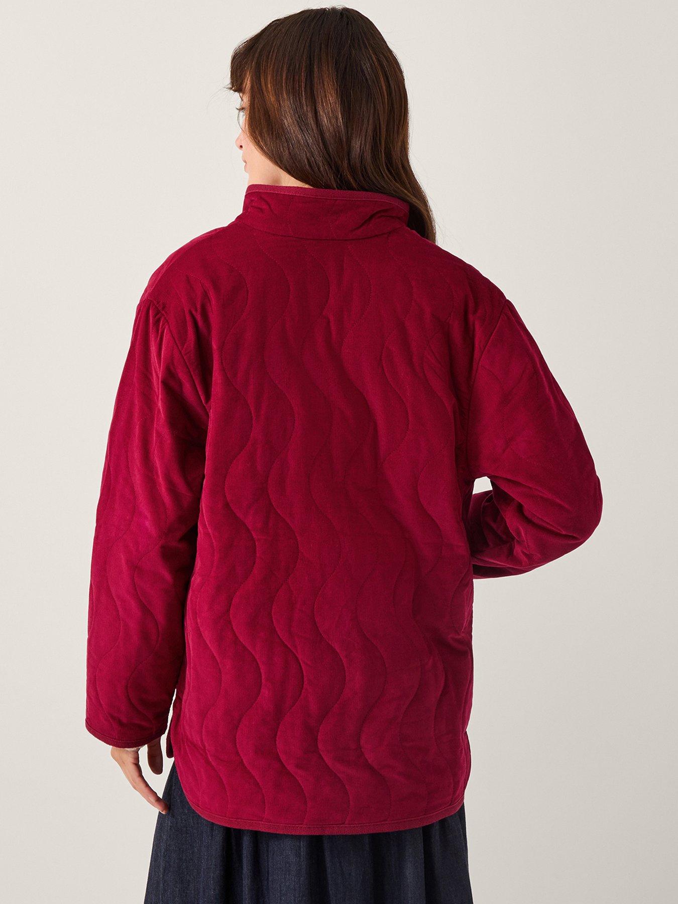 Image 2 of 5 of Monsoon Mandy Plain Cord Jkt - Burgundy - Blue