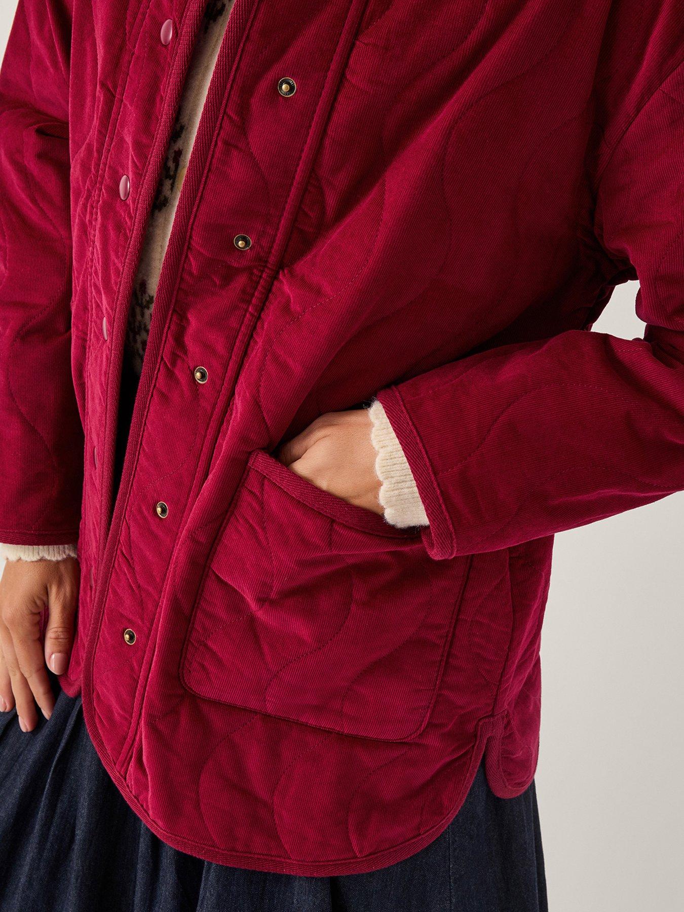 Image 4 of 5 of Monsoon Mandy Plain Cord Jkt - Burgundy - Blue