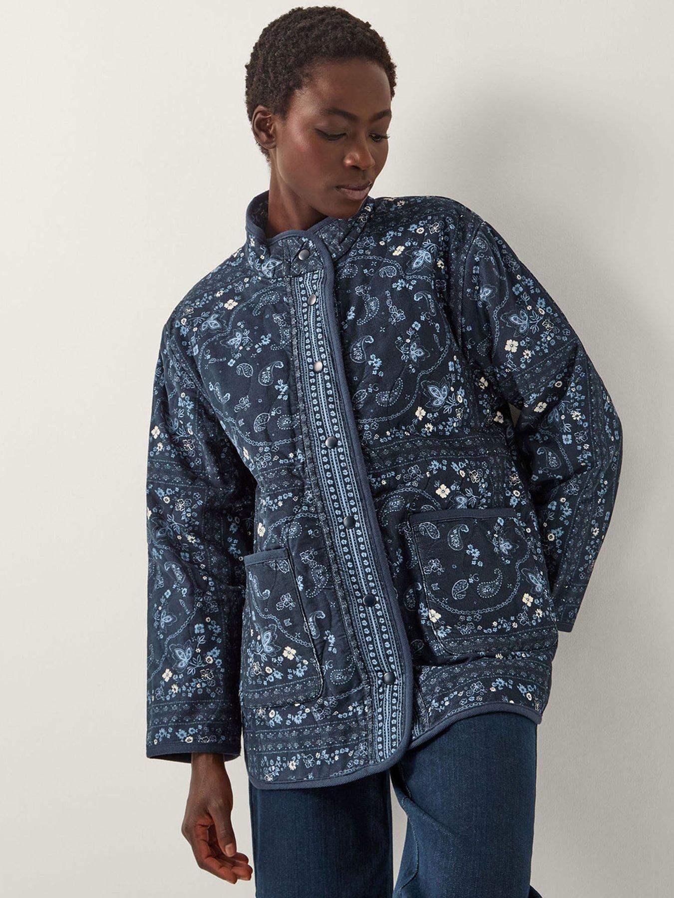 Monsoon Mandy Print Cord Jacket - Navy