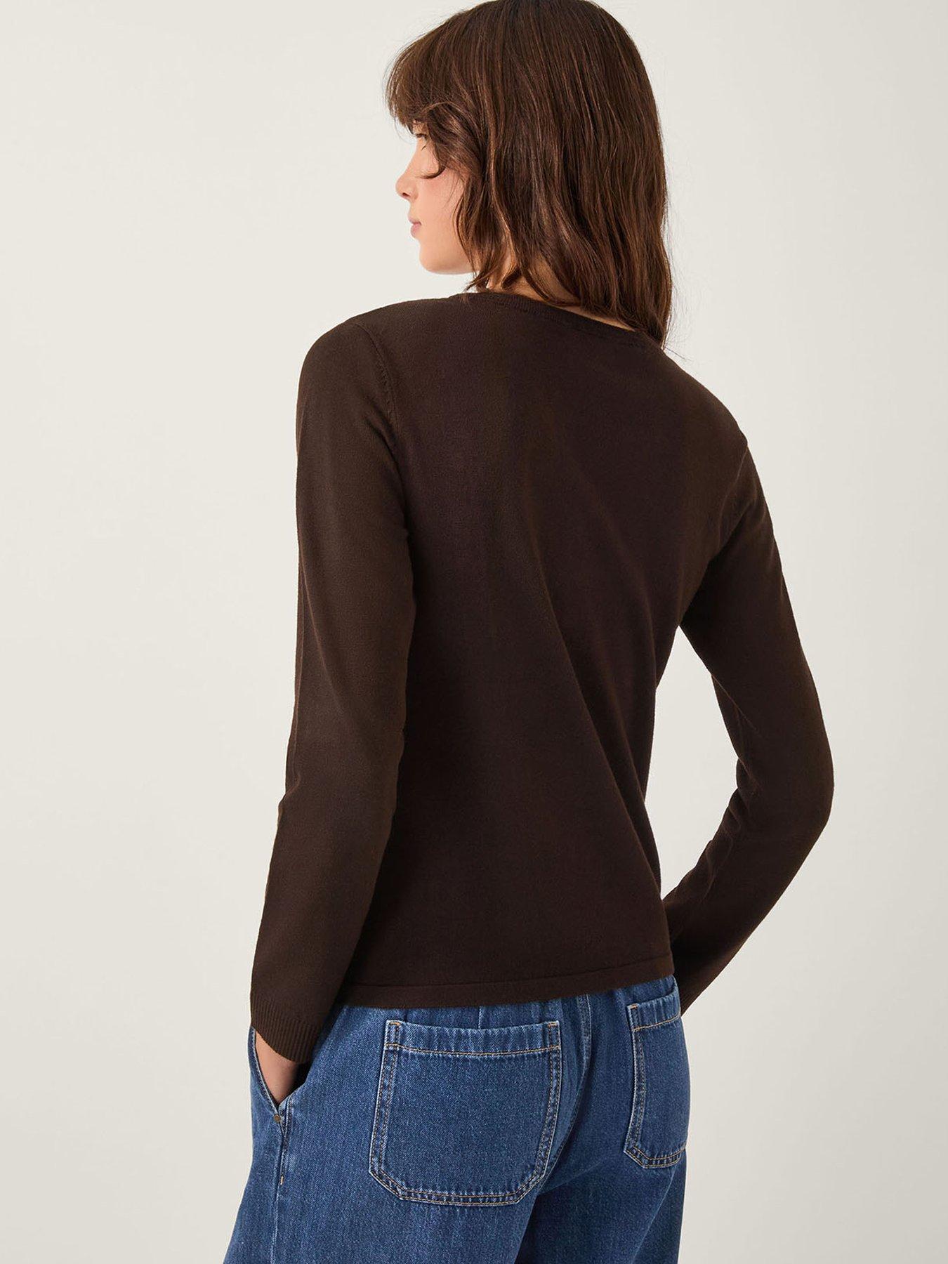 Image 2 of 4 of Monsoon Bonnie Button Jumper - Chocolate