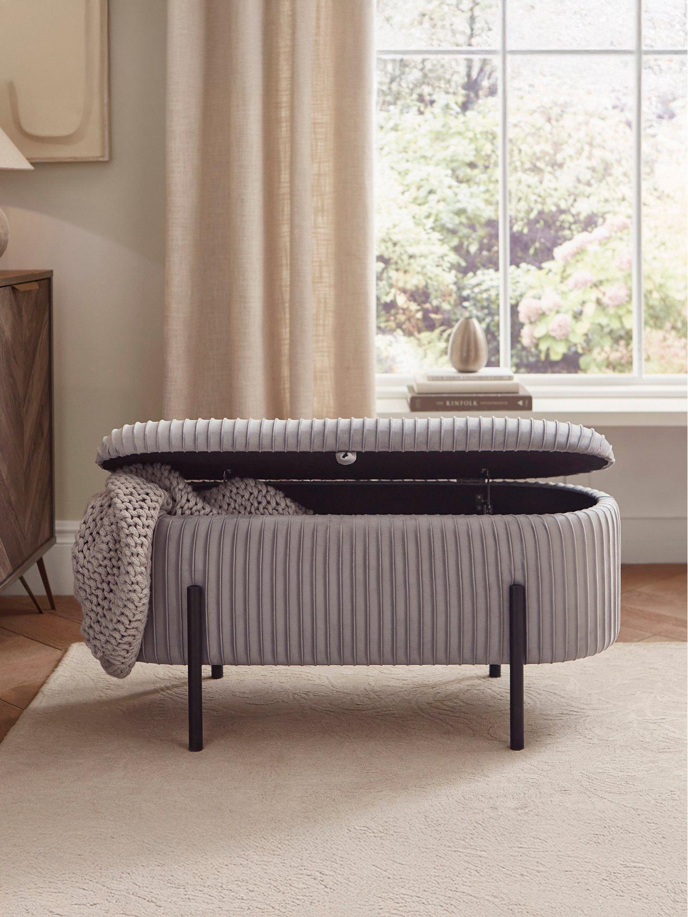 Image 4 of 7 of GFW Sadie Pleated Ottoman