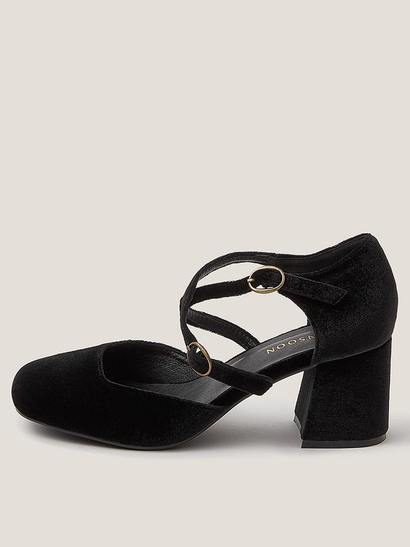 Monsoon Gia Velvet Maryjanes - Black