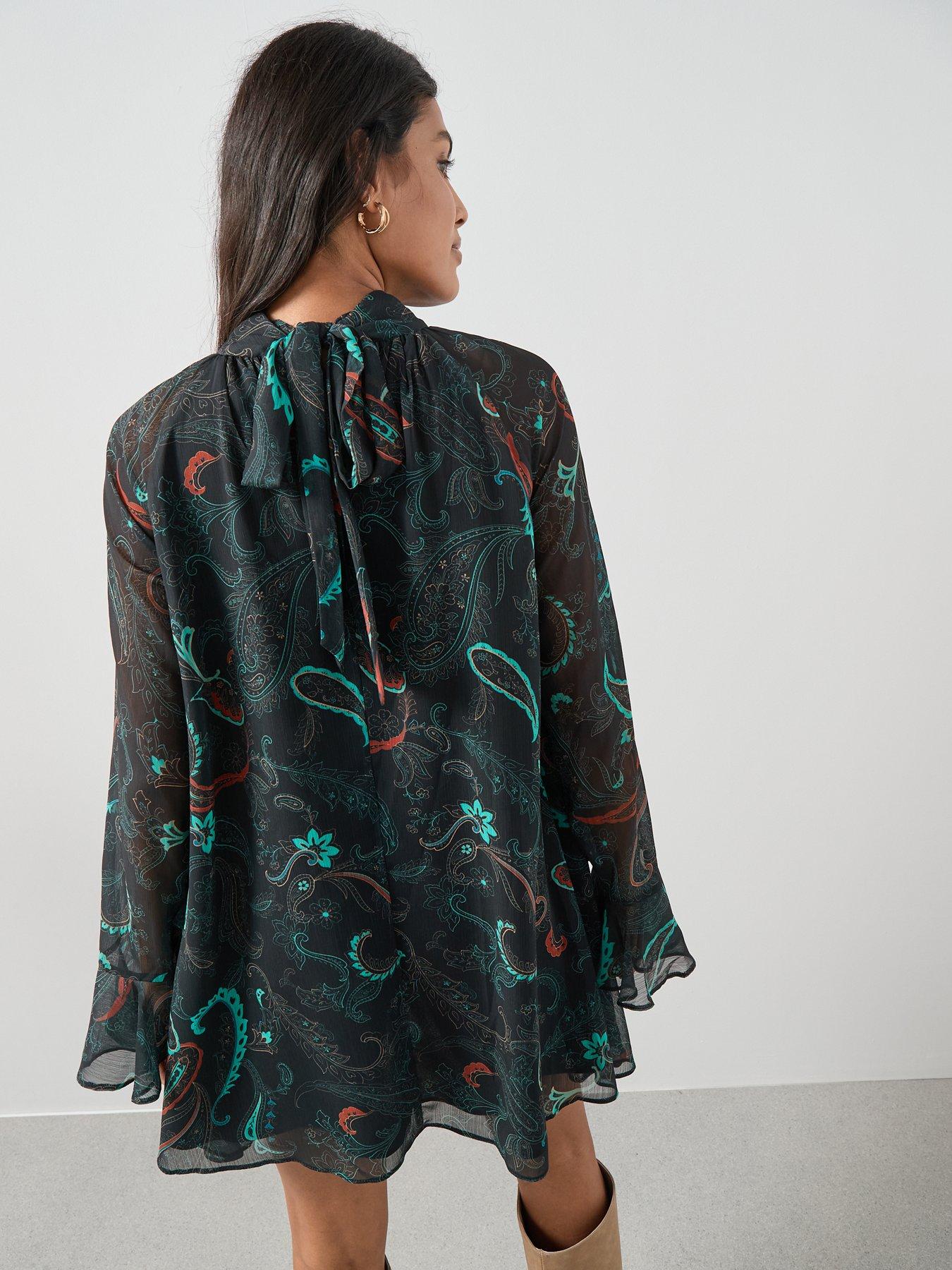 Image 2 of 7 of The Very Collection Printed Chiffon Mini Dress - Print