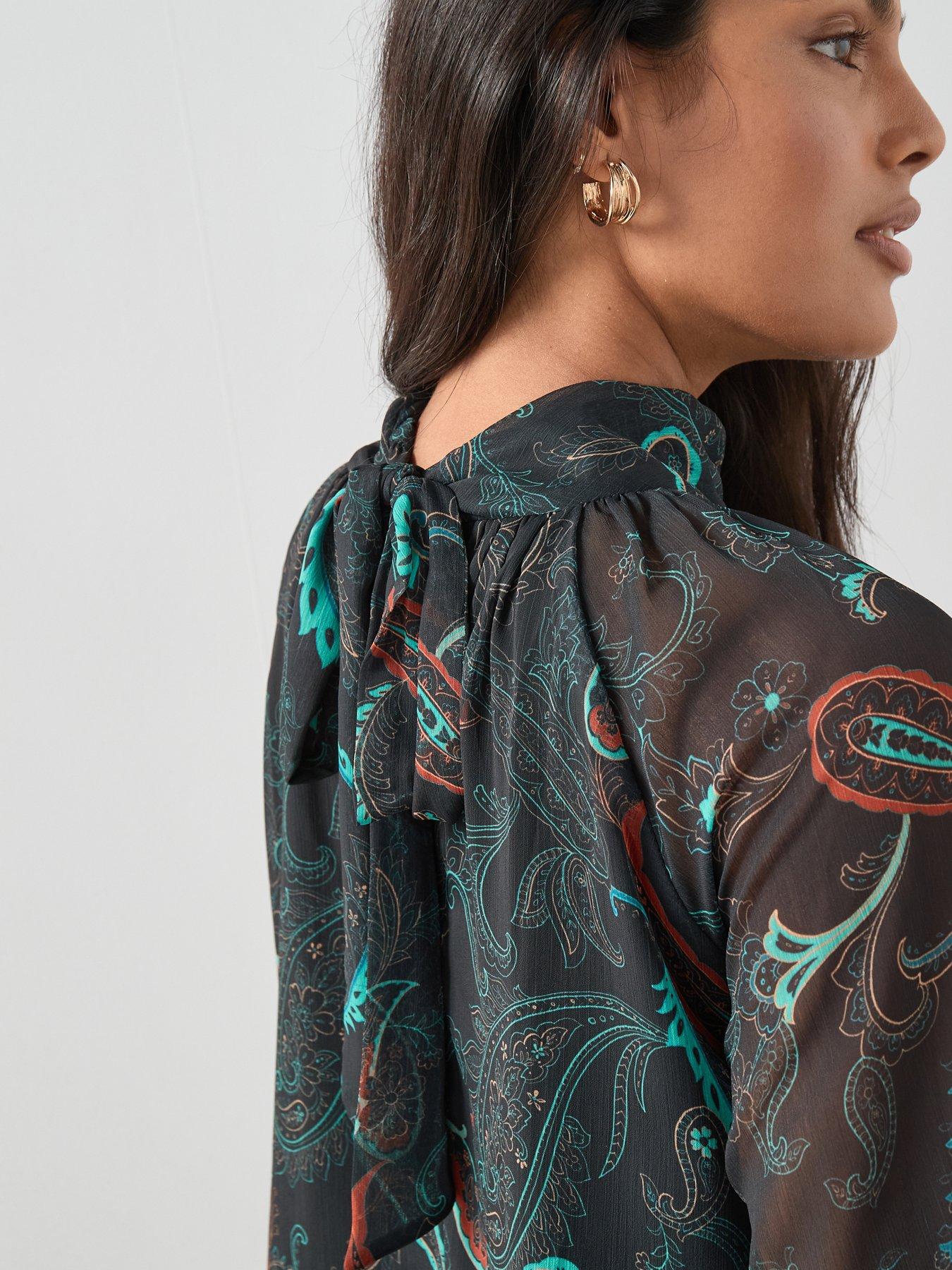 Image 5 of 7 of The Very Collection Printed Chiffon Mini Dress - Print