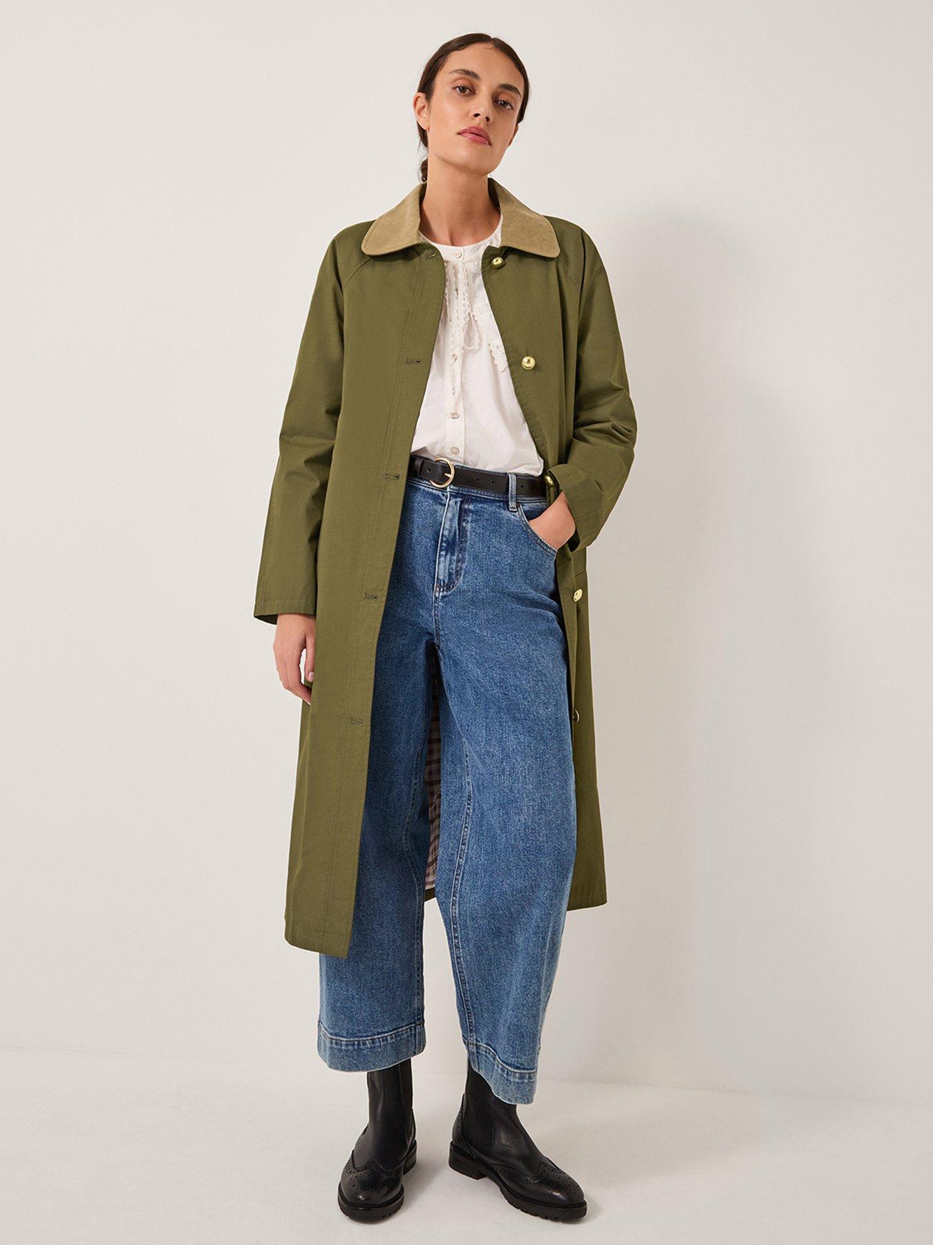 Monsoon Lucy Trench Coat - Khaki Green