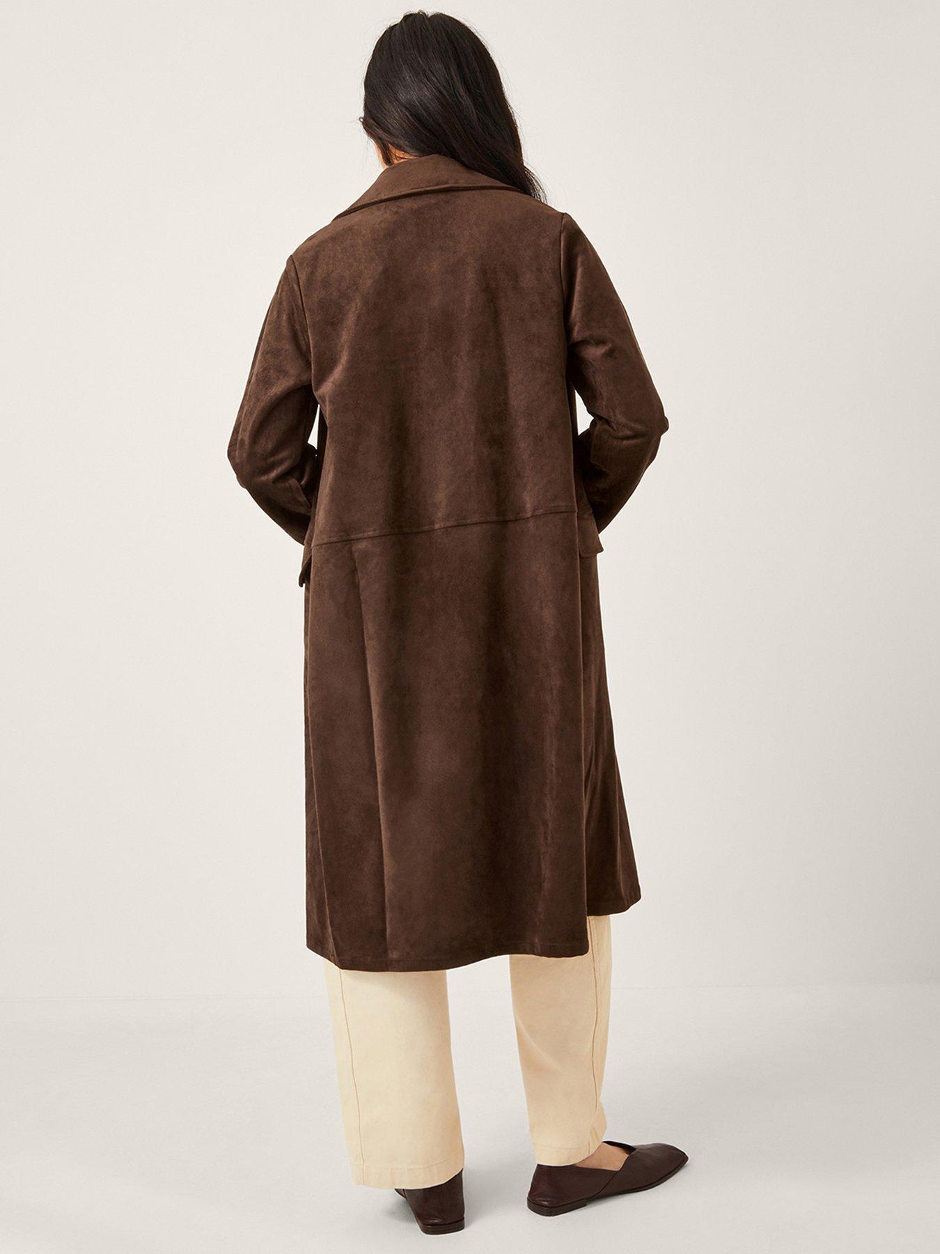 Image 2 of 5 of Monsoon Tove Suedette Trench - Brown