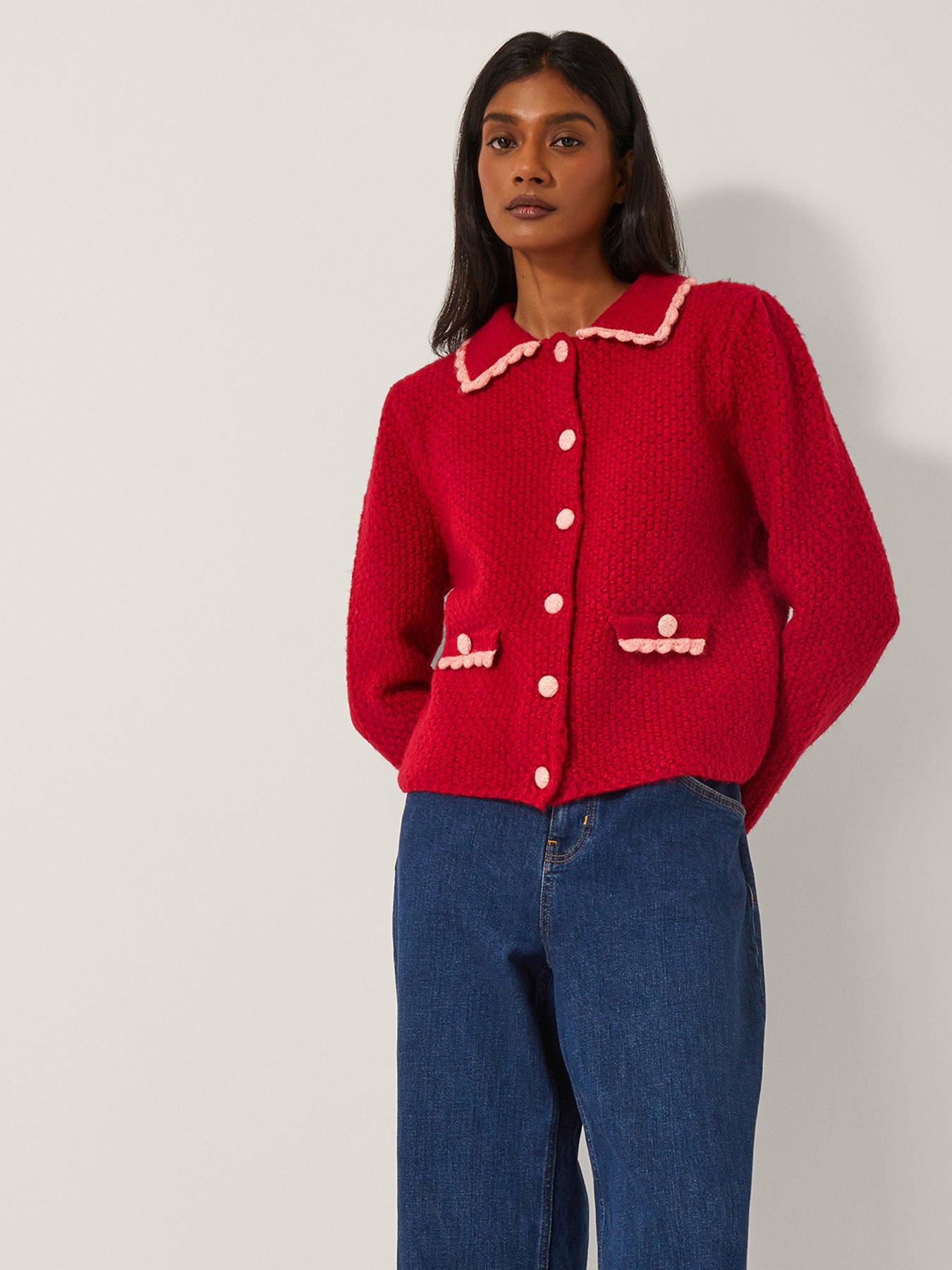 Monsoon Nina Knit Jacket - Red