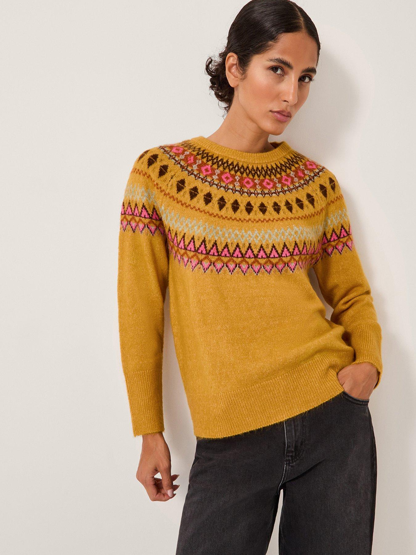 Monsoon Fran Fairisle Jumper - Orange