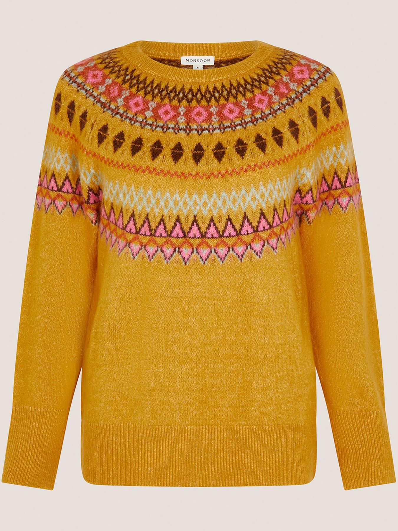 Image 3 of 5 of Monsoon Fran Fairisle Jumper - Orange