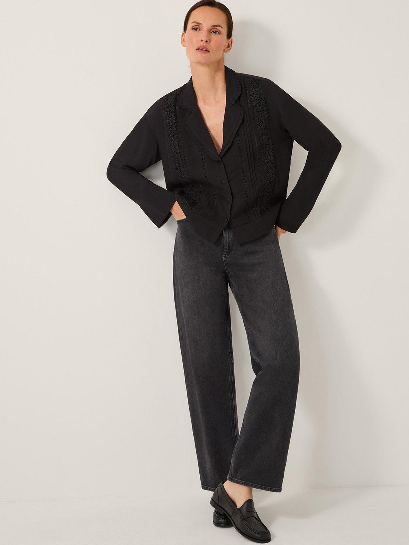 Image 1 of 5 of Monsoon Tamara Lace Shirt - Black