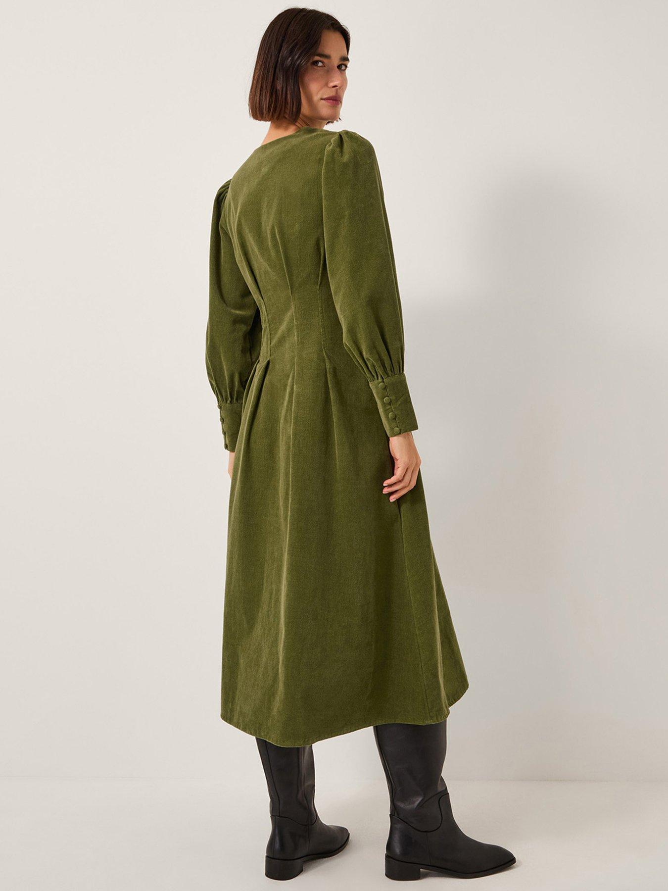 Image 2 of 4 of Monsoon Morgan Zip Dress - Green