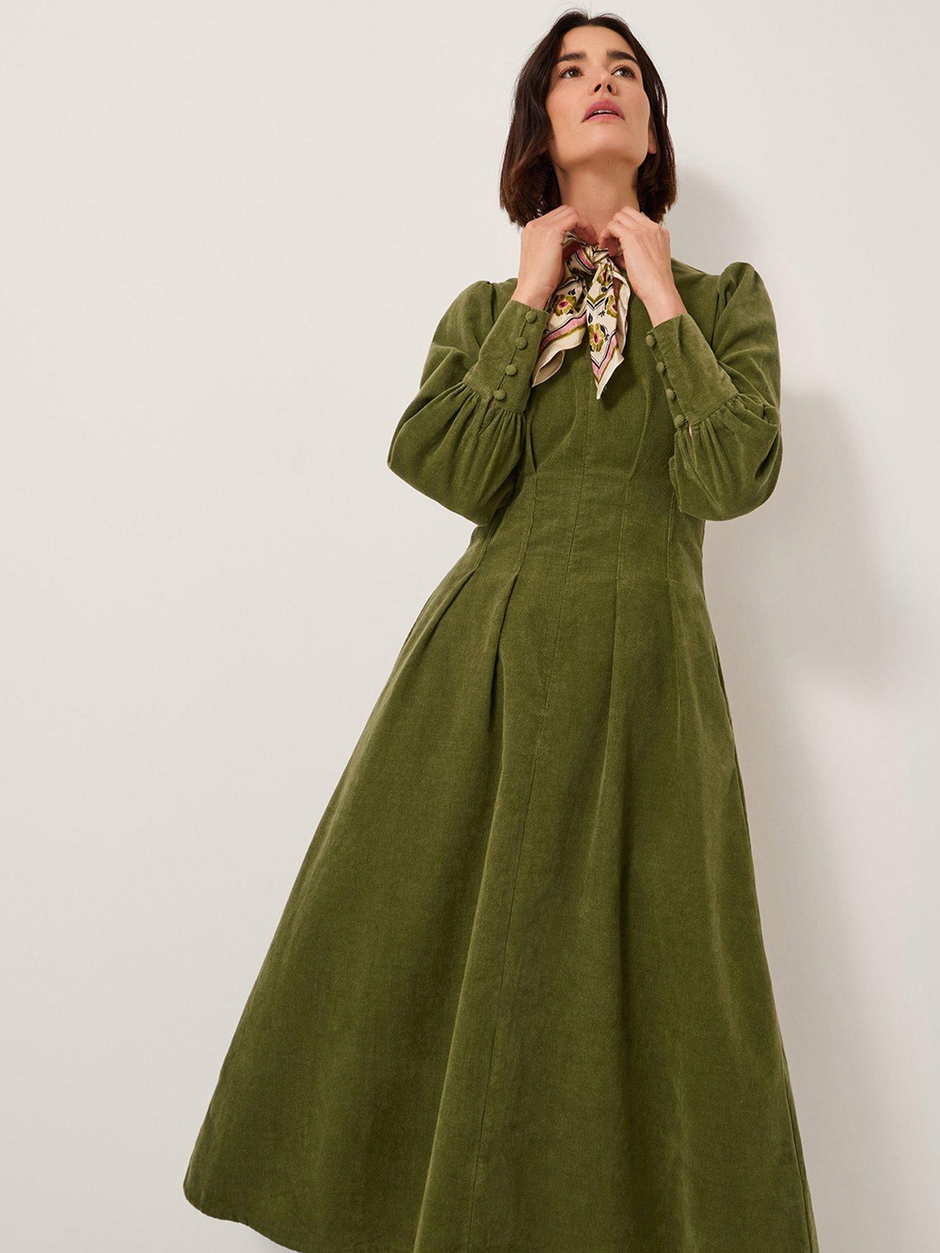 Image 3 of 4 of Monsoon Morgan Zip Dress - Green