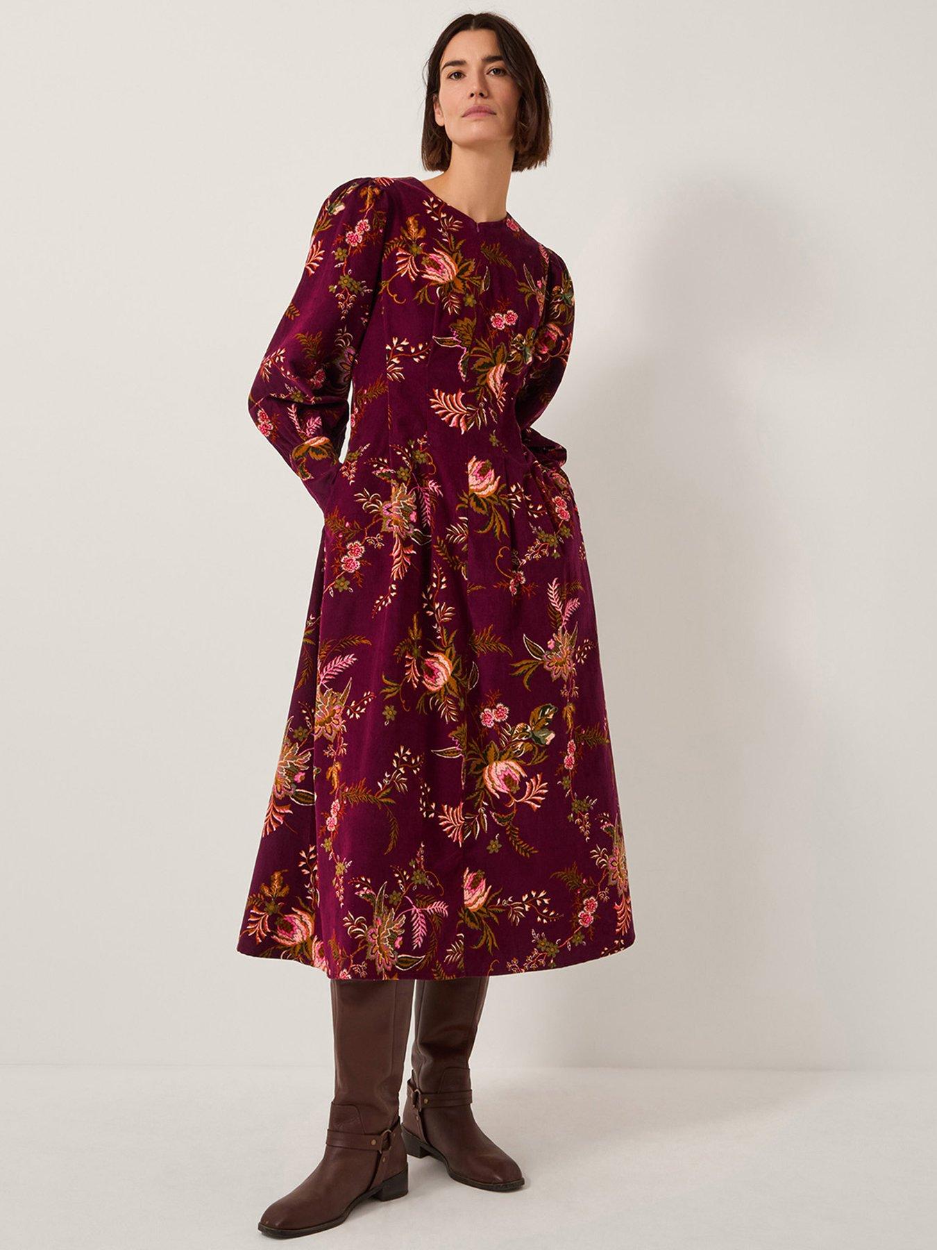 Monsoon Yasmina Floral Dress - Cherry
