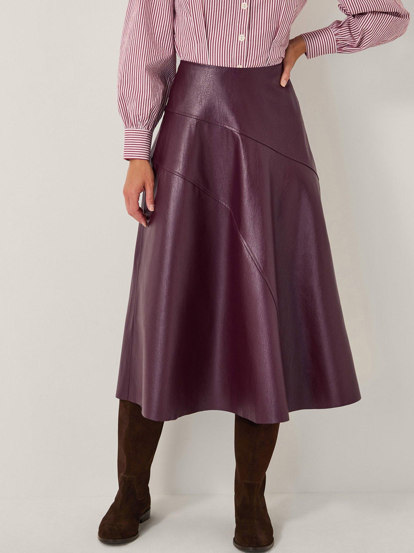 Monsoon Marnie Seam Pu Skirt - Red