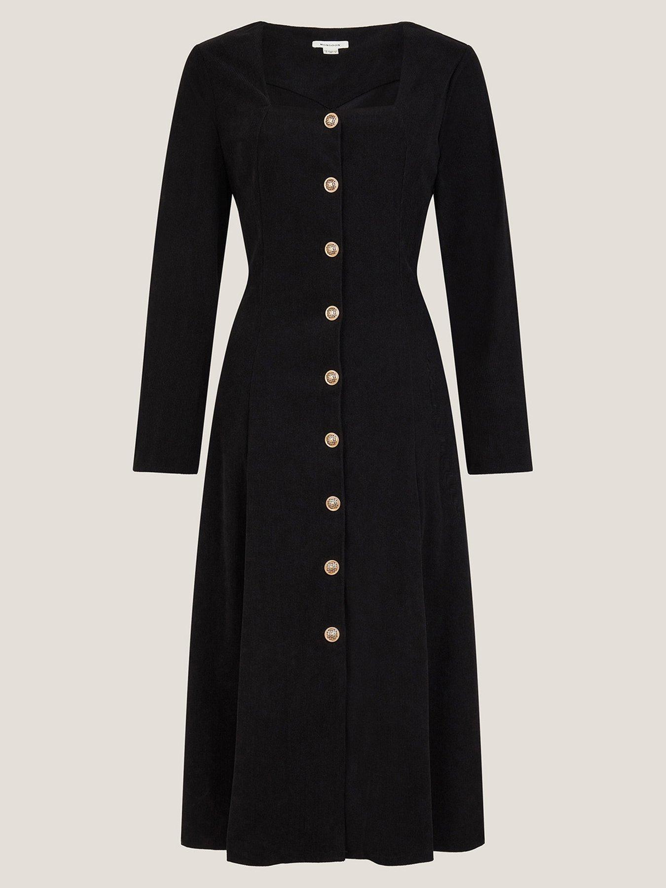 Image 3 of 5 of Monsoon Shaw Stretch Cord Dress - Black