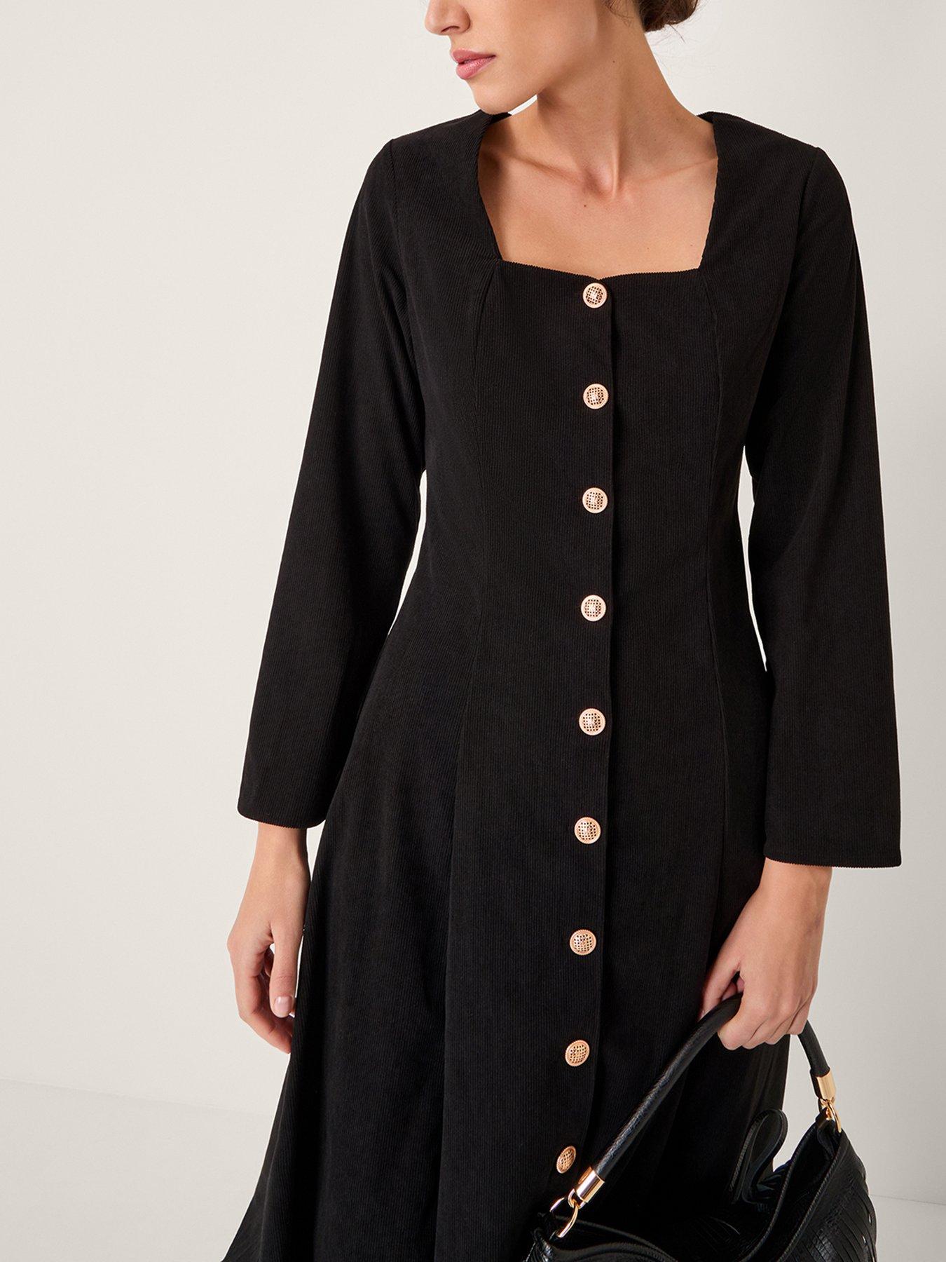 Image 4 of 5 of Monsoon Shaw Stretch Cord Dress - Black