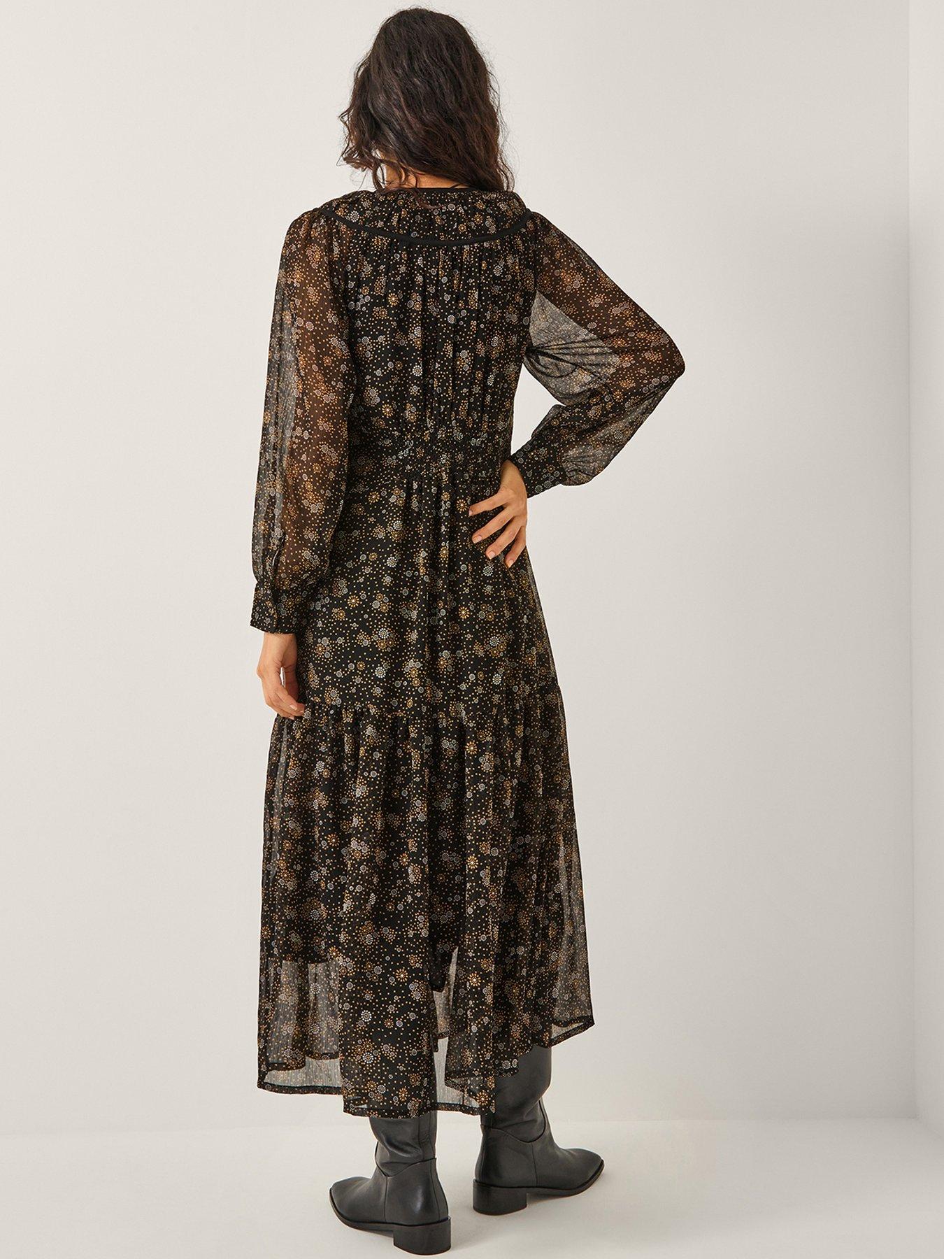 Image 2 of 4 of Monsoon Clara Print Dress - Black