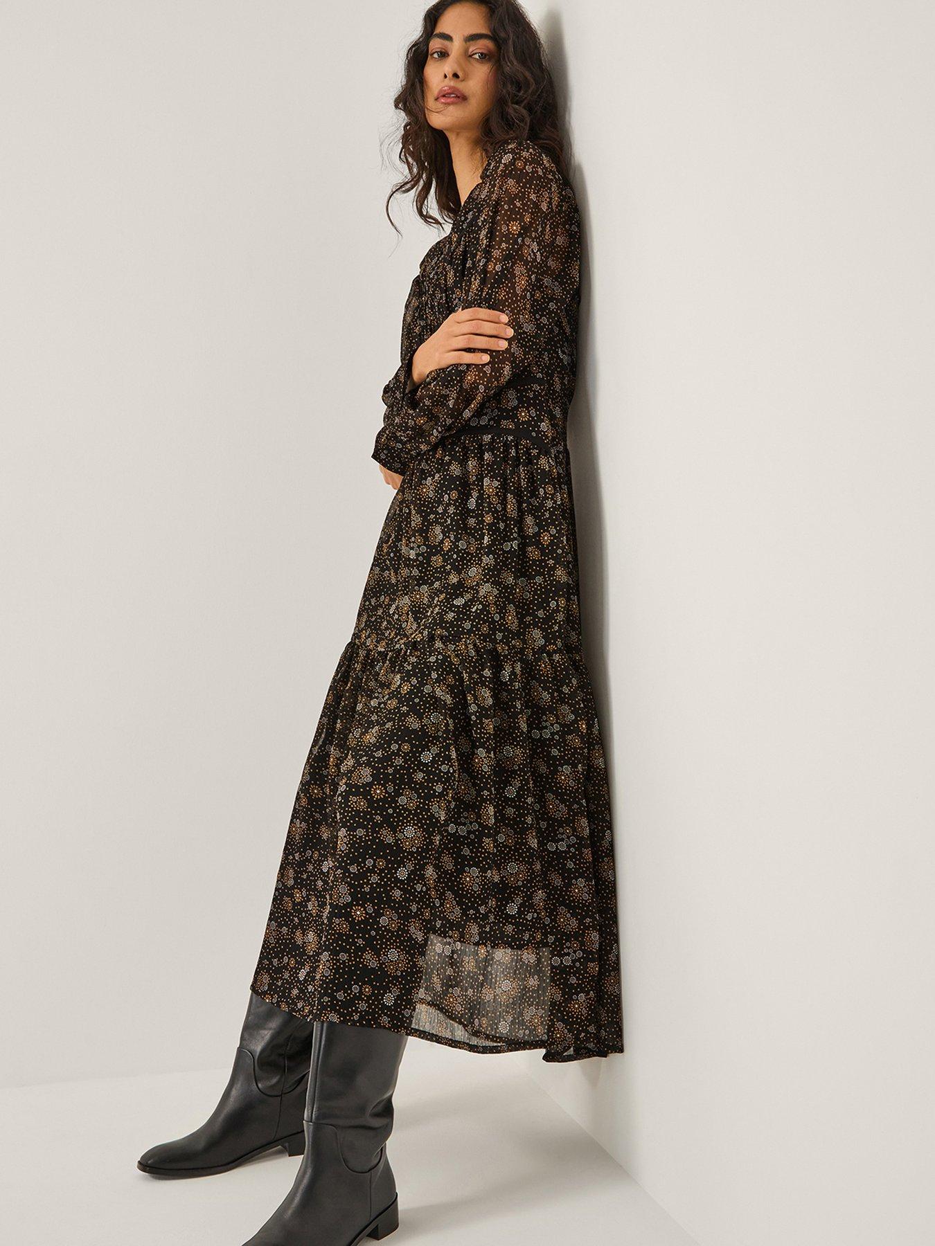 Image 3 of 4 of Monsoon Clara Print Dress - Black
