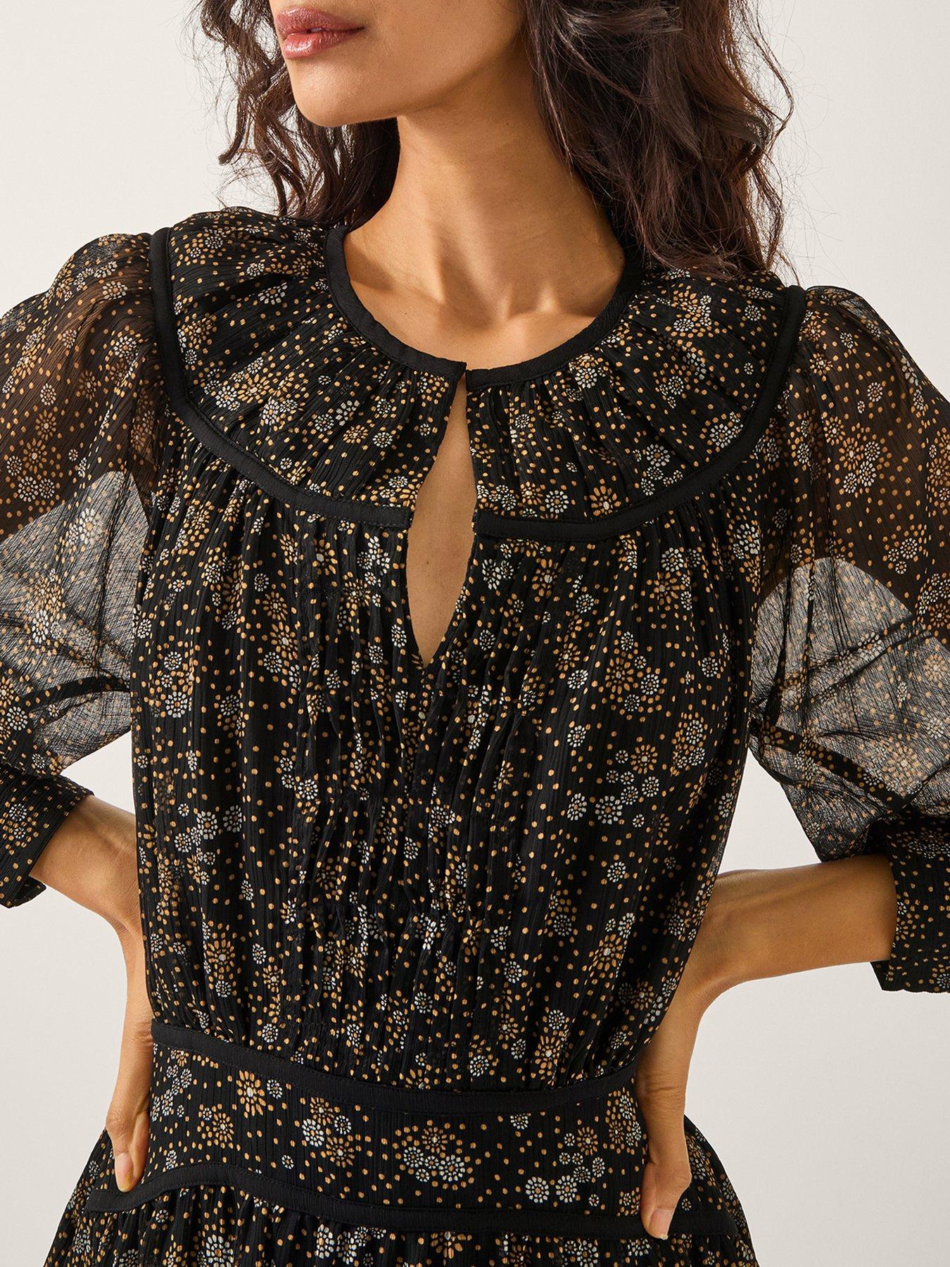 Image 4 of 4 of Monsoon Clara Print Dress - Black