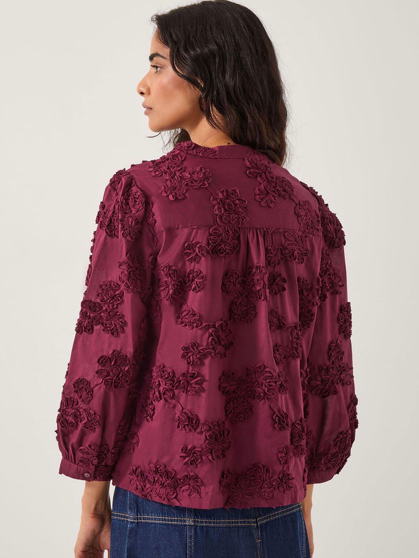 Image 2 of 5 of Monsoon Blair Floral Top - Cherry