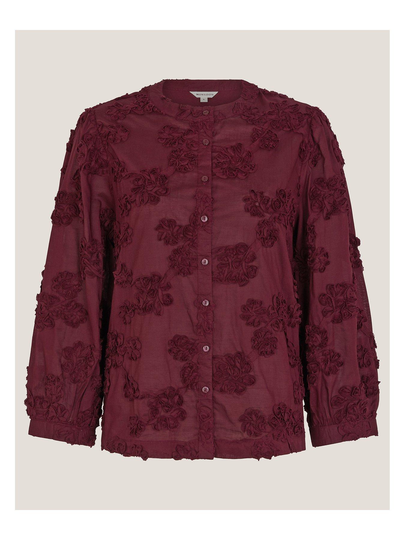Image 3 of 5 of Monsoon Blair Floral Top - Cherry