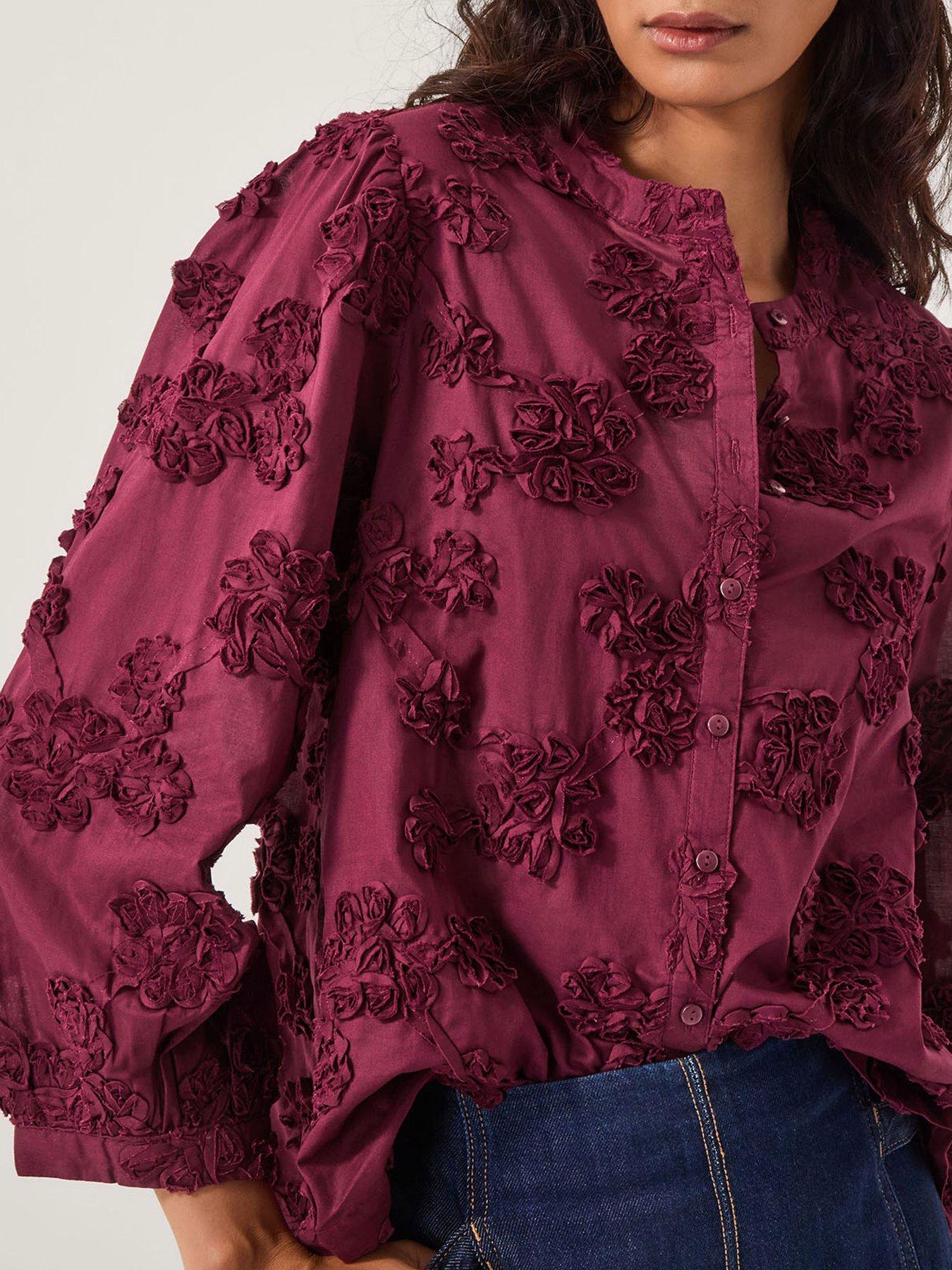 Image 5 of 5 of Monsoon Blair Floral Top - Cherry