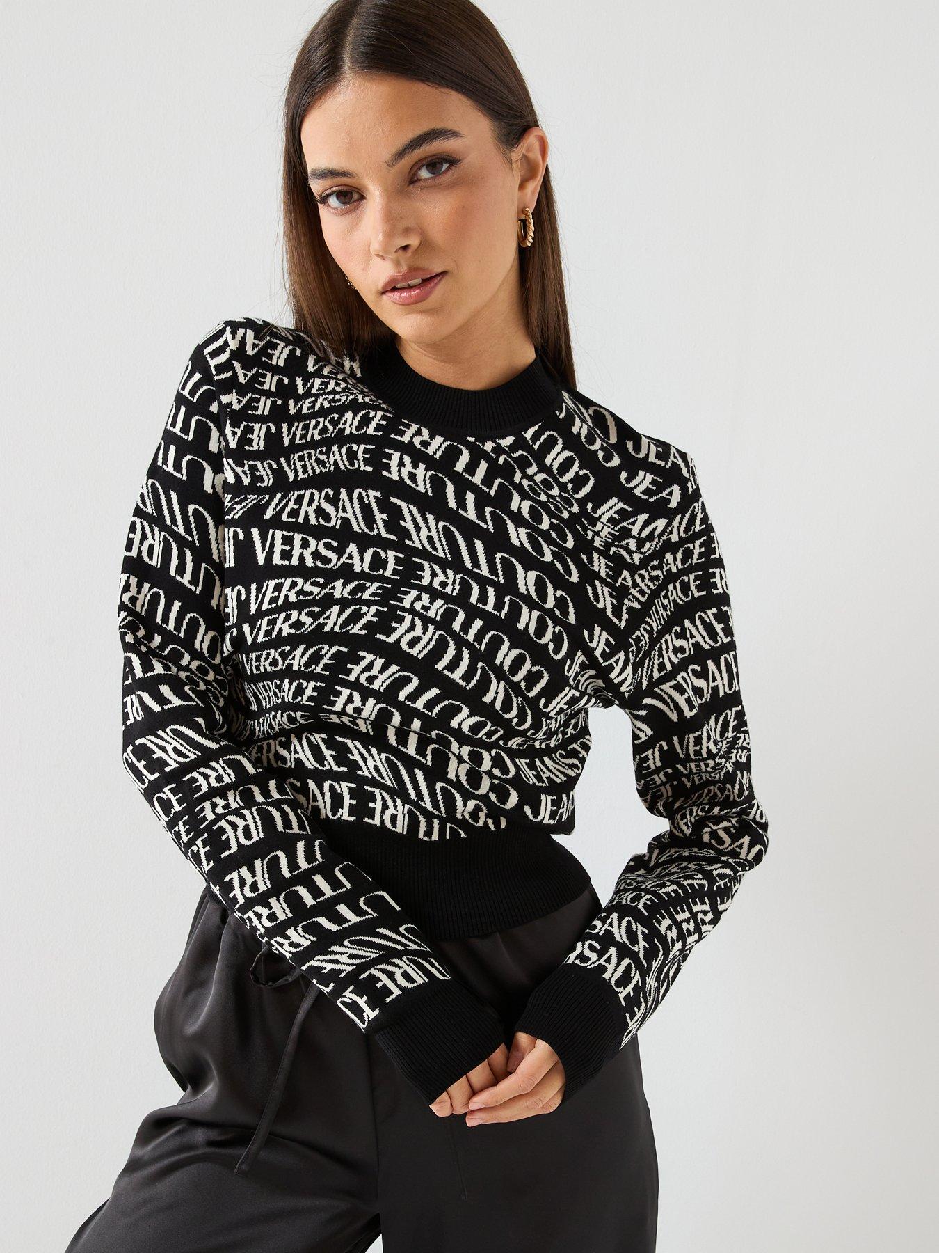 Versace Jeans Couture Liquify Logomania Knit Jumper - Black