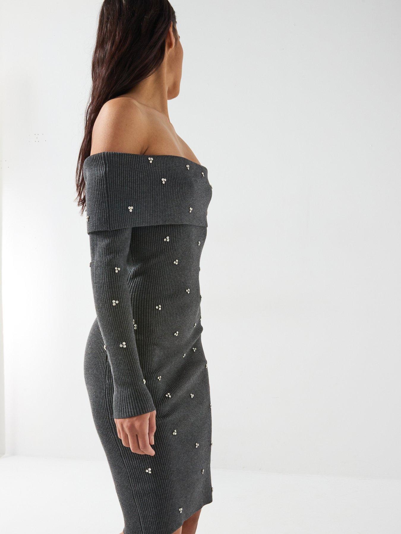 strapless open back dress Bennet Rib Knit Contrast Dress main image 1