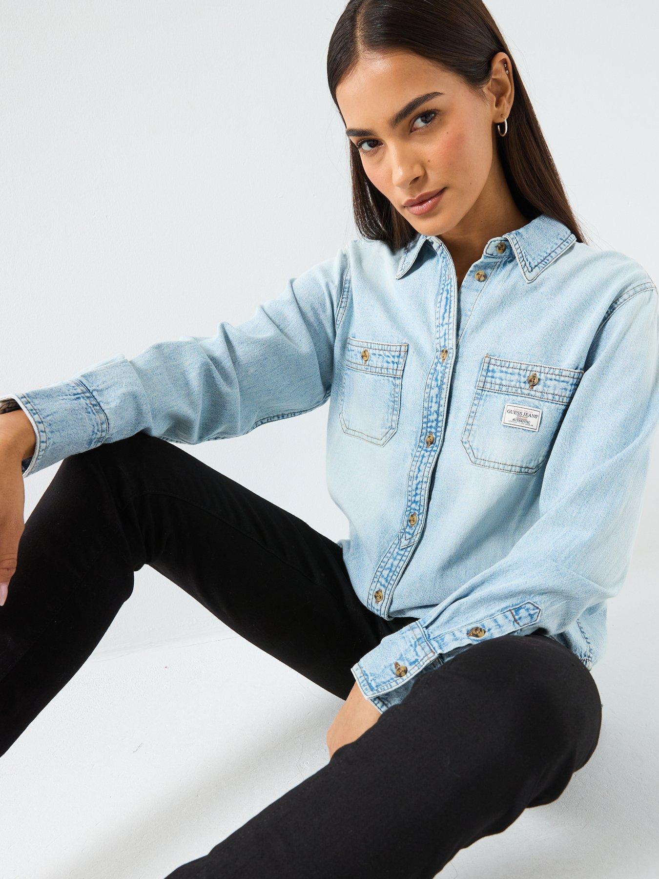 guess-jeans-long-sleeve-denim-shirt-blueoutfit