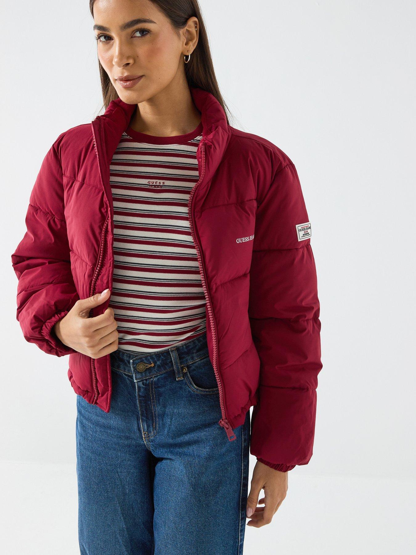 guess-jeans-crop-puffer-jacket-red