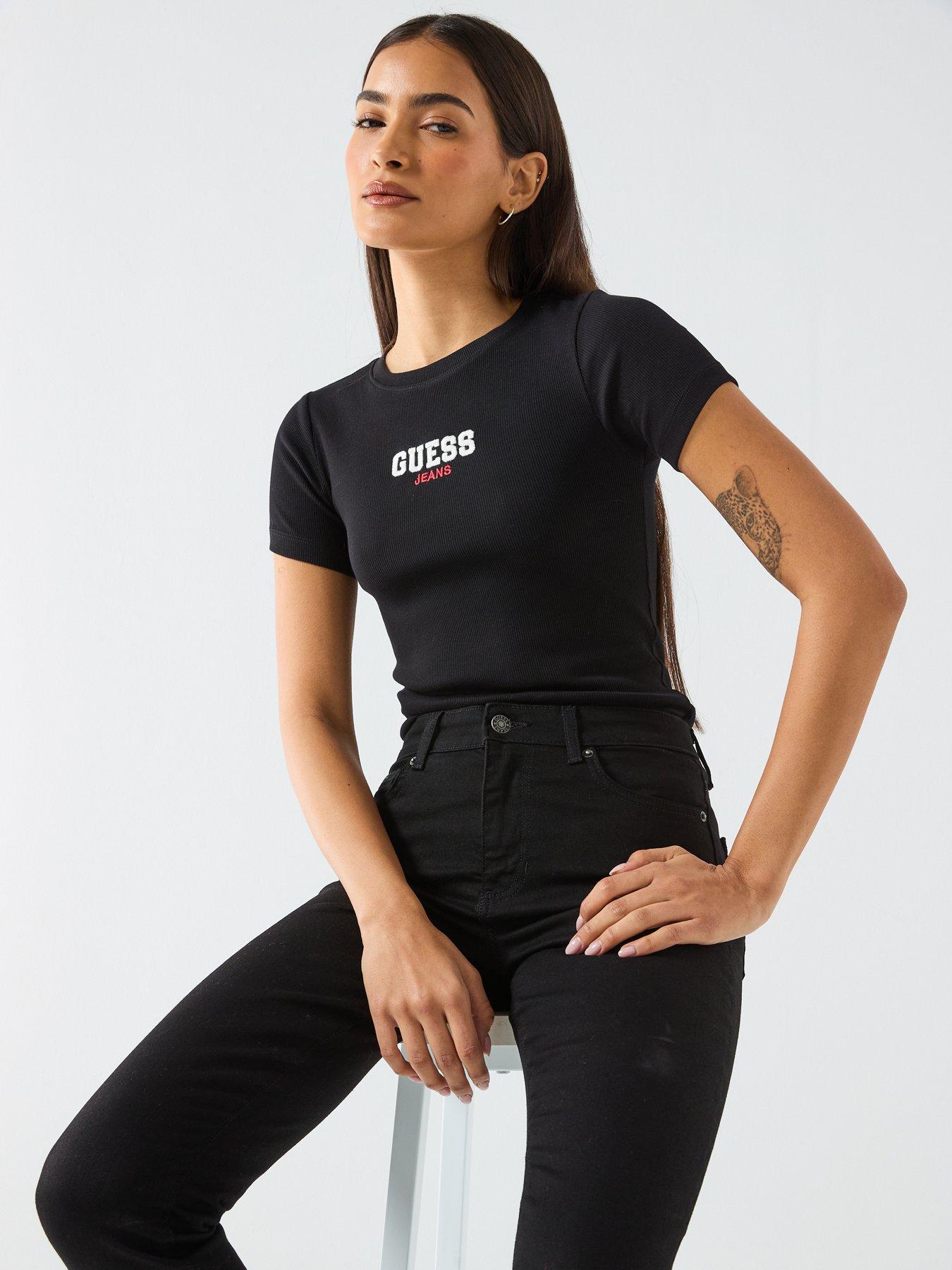 guess-jeans-short-sleeve-slim-ribbed-embroidered-t-shirt-blackoutfit