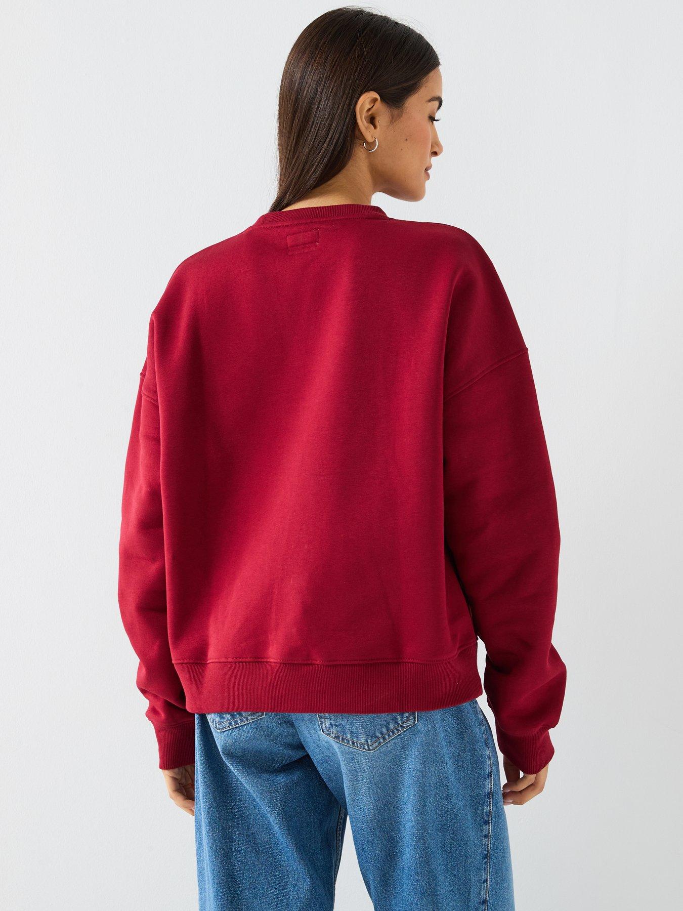 Image 2 of 6 of Guess Jeans Iconic Triangle Sweatshirt - Red