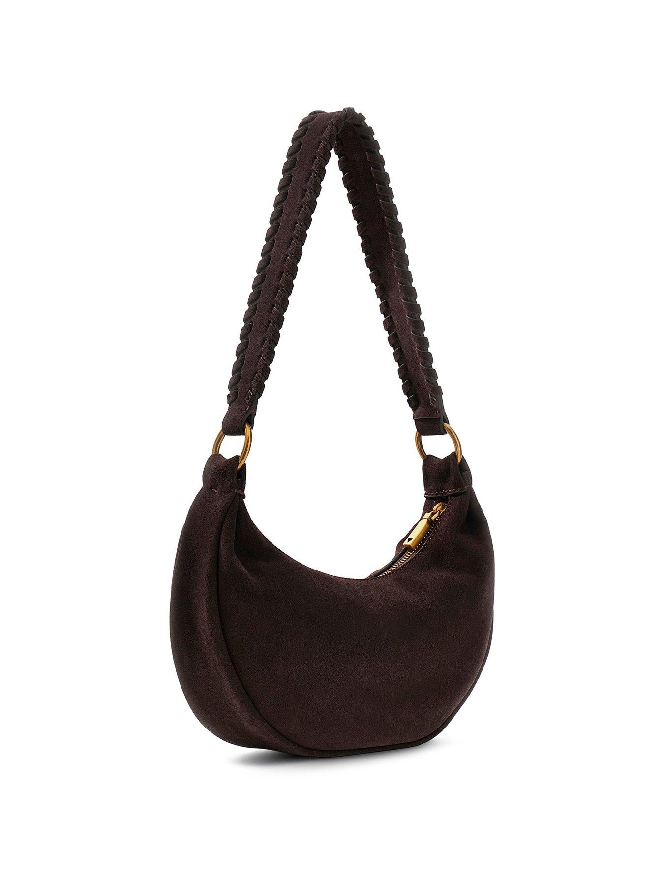 Image 4 of 4 of Guess Amita Suede Mini Hobo Handbag - Brown