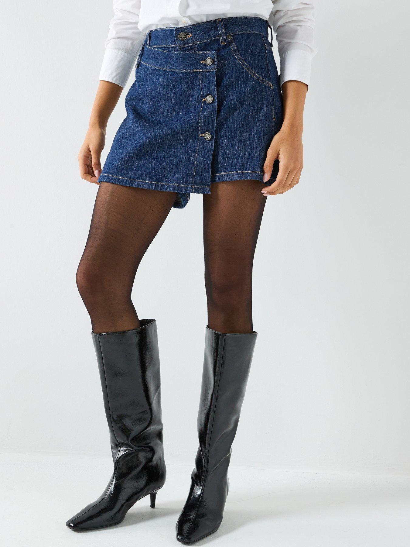 guess-jeans-wrap-denimnbspskort-blue