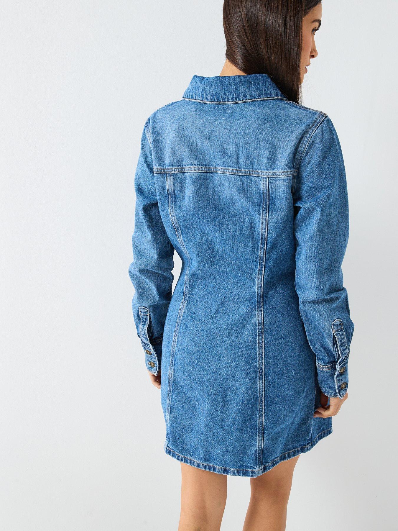 guess-jeans-seamed-denimnbspshirt-dress-blueoutfit