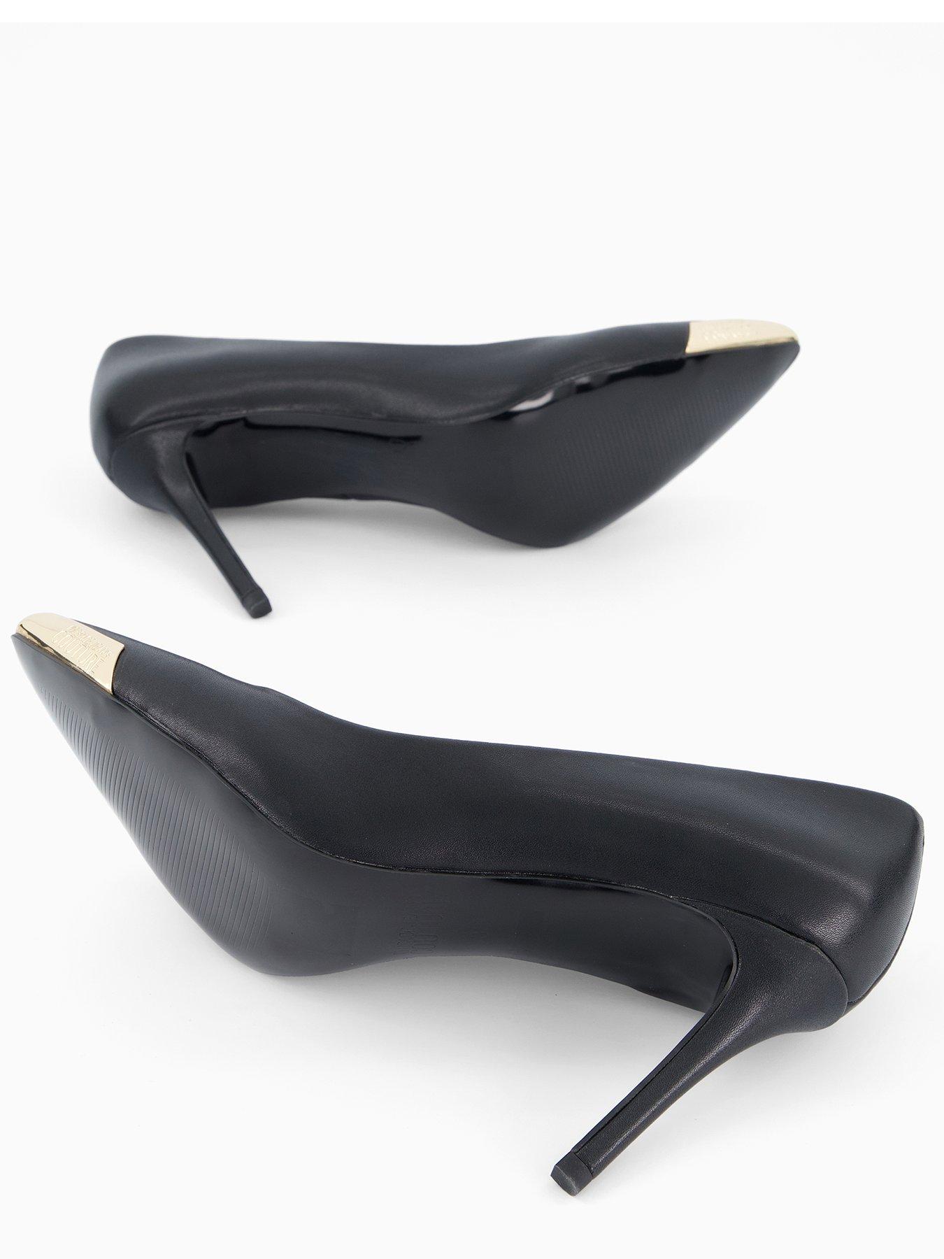 Image 4 of 7 of Versace Jeans Couture Fondo Scarlett Leather Court Shoes - Black