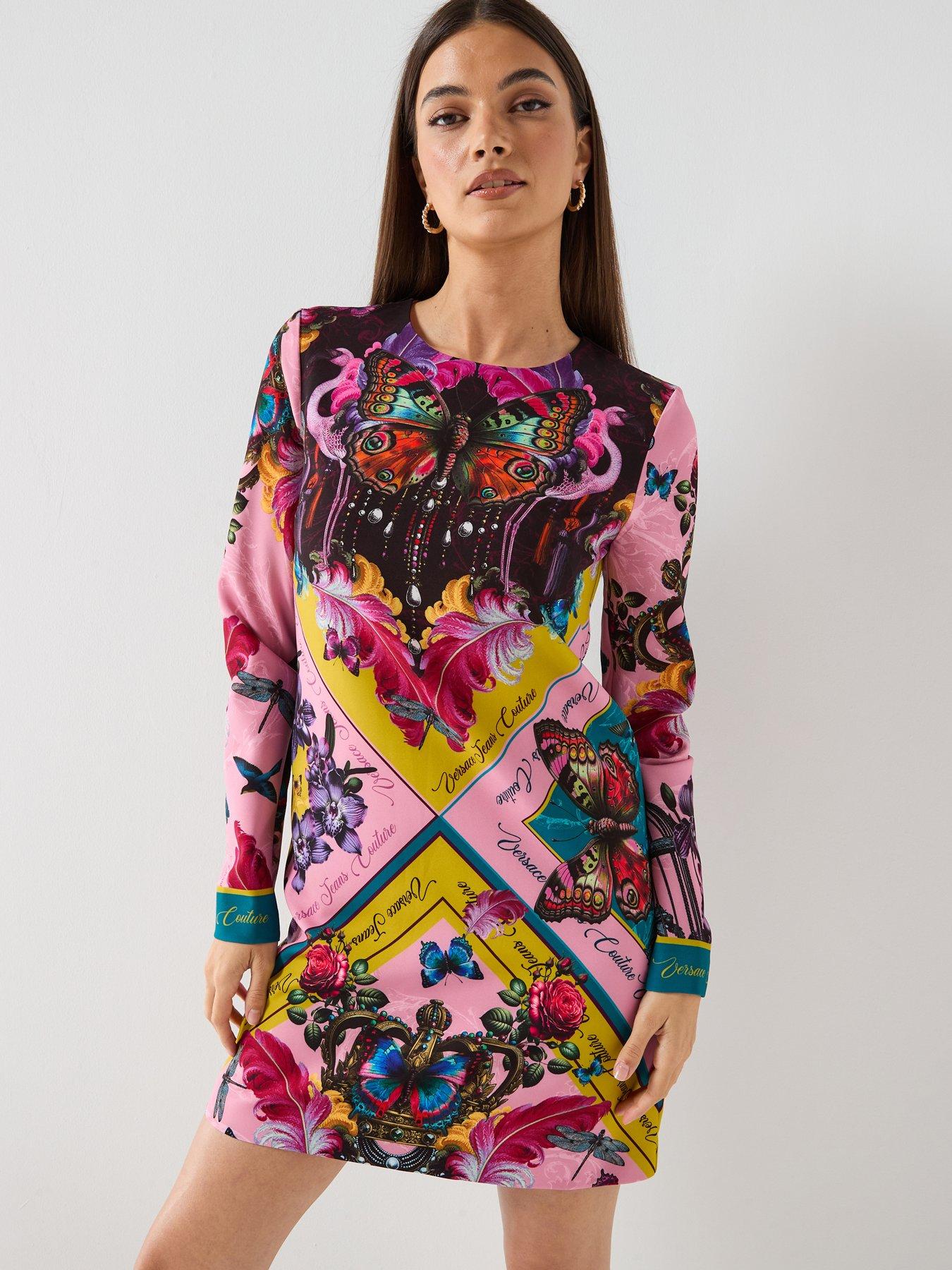 Versace Jeans Couture Printed Placed Mini Dress - Multi