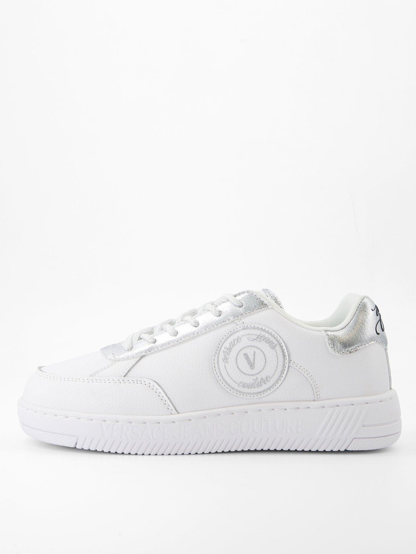 Image 1 of 7 of Versace Jeans Couture Fondo Meyssa Emblem Logo Trainers - White