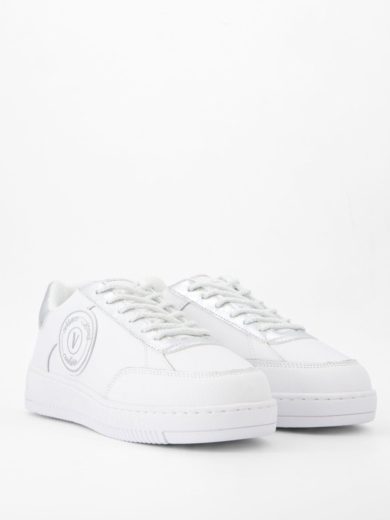 Image 6 of 7 of Versace Jeans Couture Fondo Meyssa Emblem Logo Trainers - White