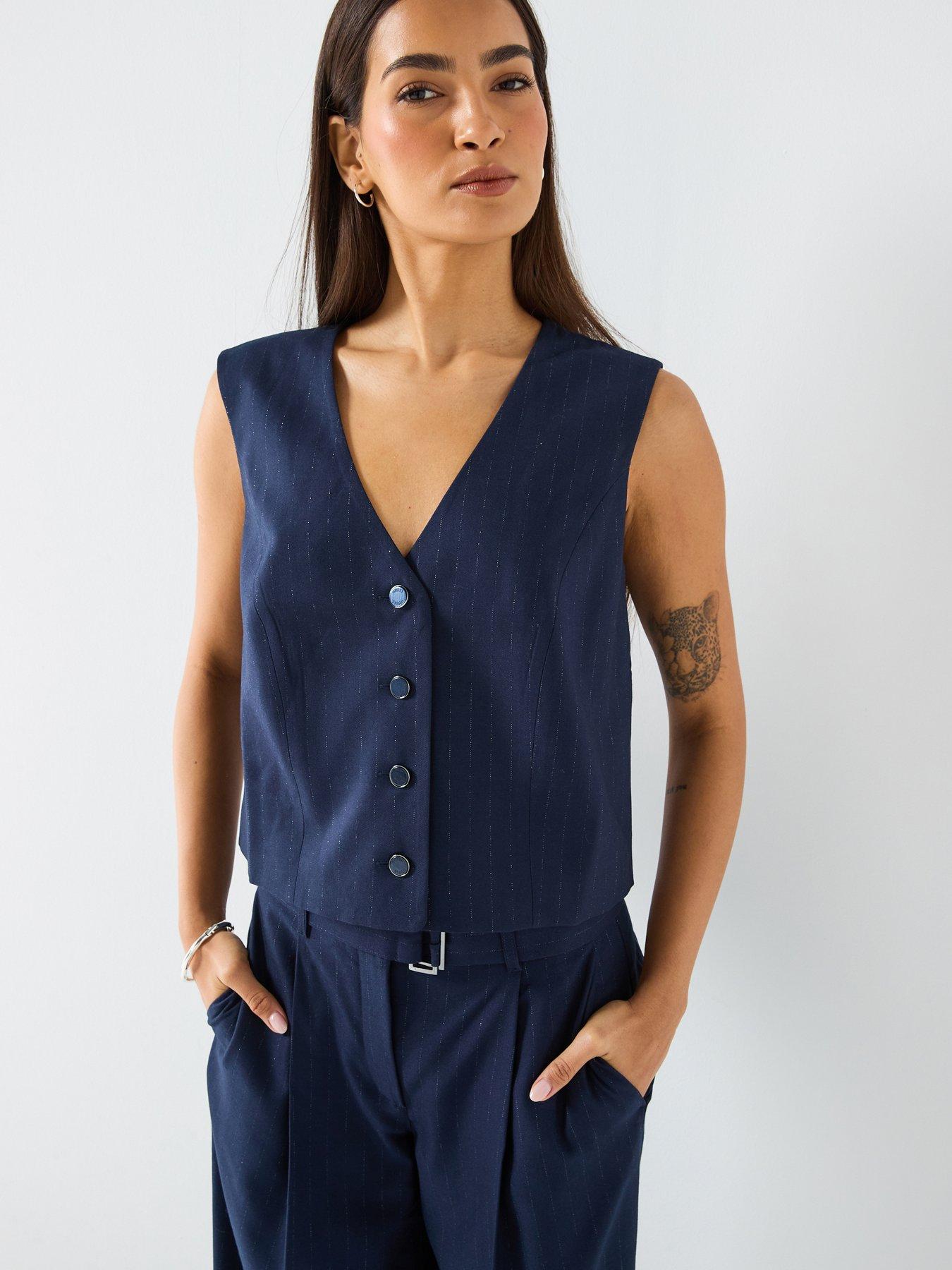 guess-zanita-pin-stripe-vest-blue