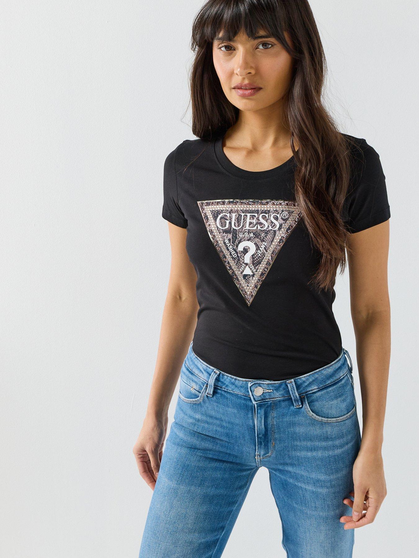 Image 1 of 4 of Guess Ss Cn Triangle Python Tee
