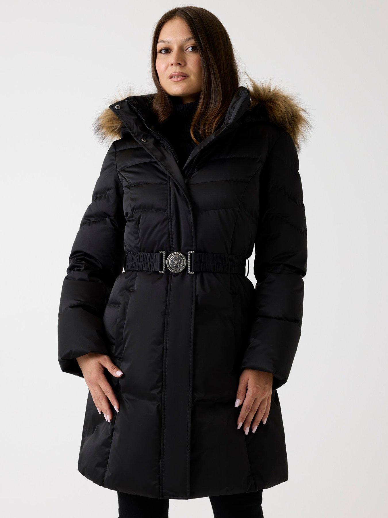 Guess Marina Real Down Puffer Coat - Black