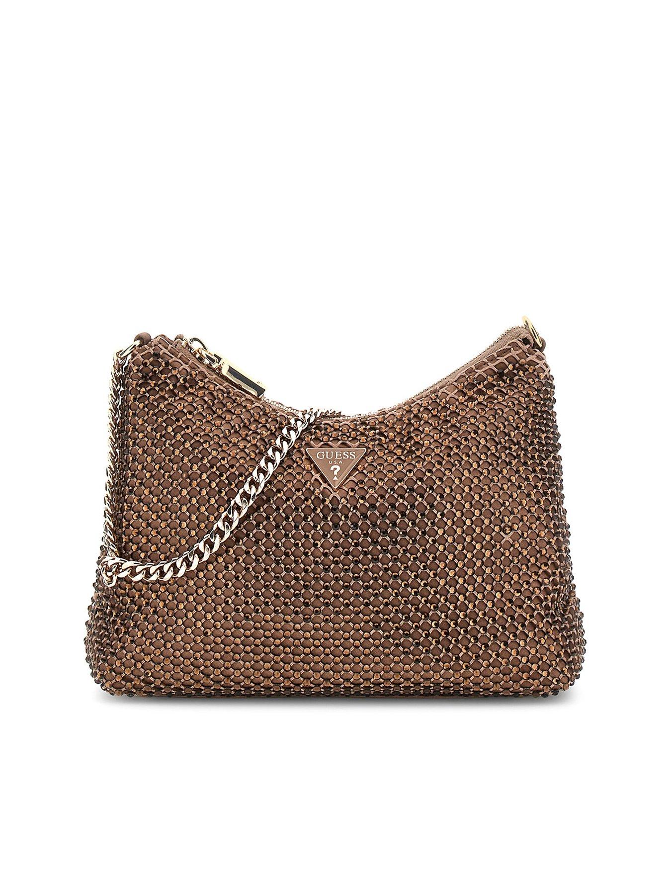 Guess Zalina Top Zip Shoulder Bag - Brown