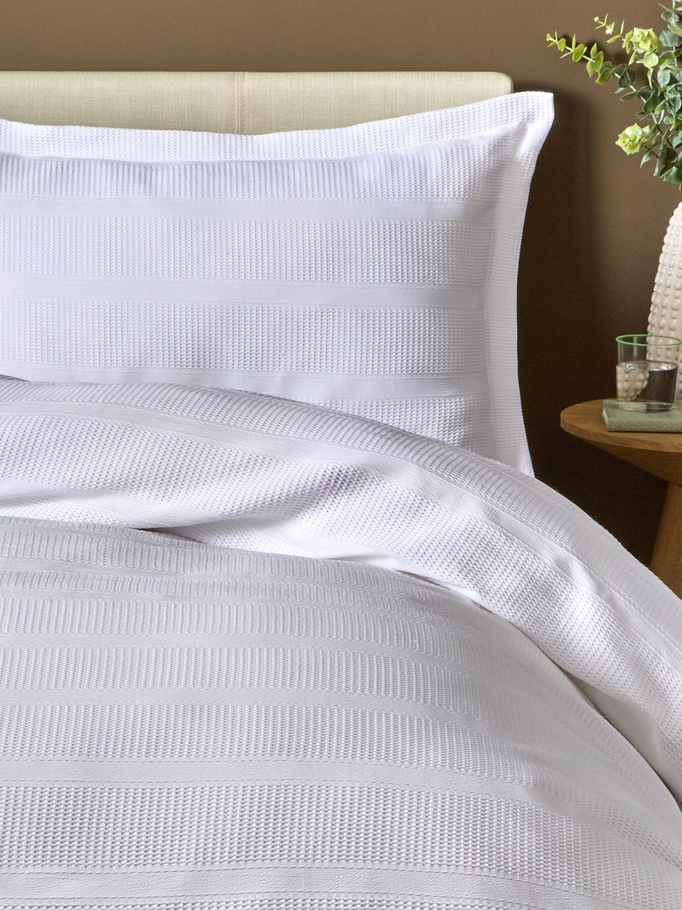 Image 5 of 5 of The Very Collection Striped Waffle Duvet Cover Set